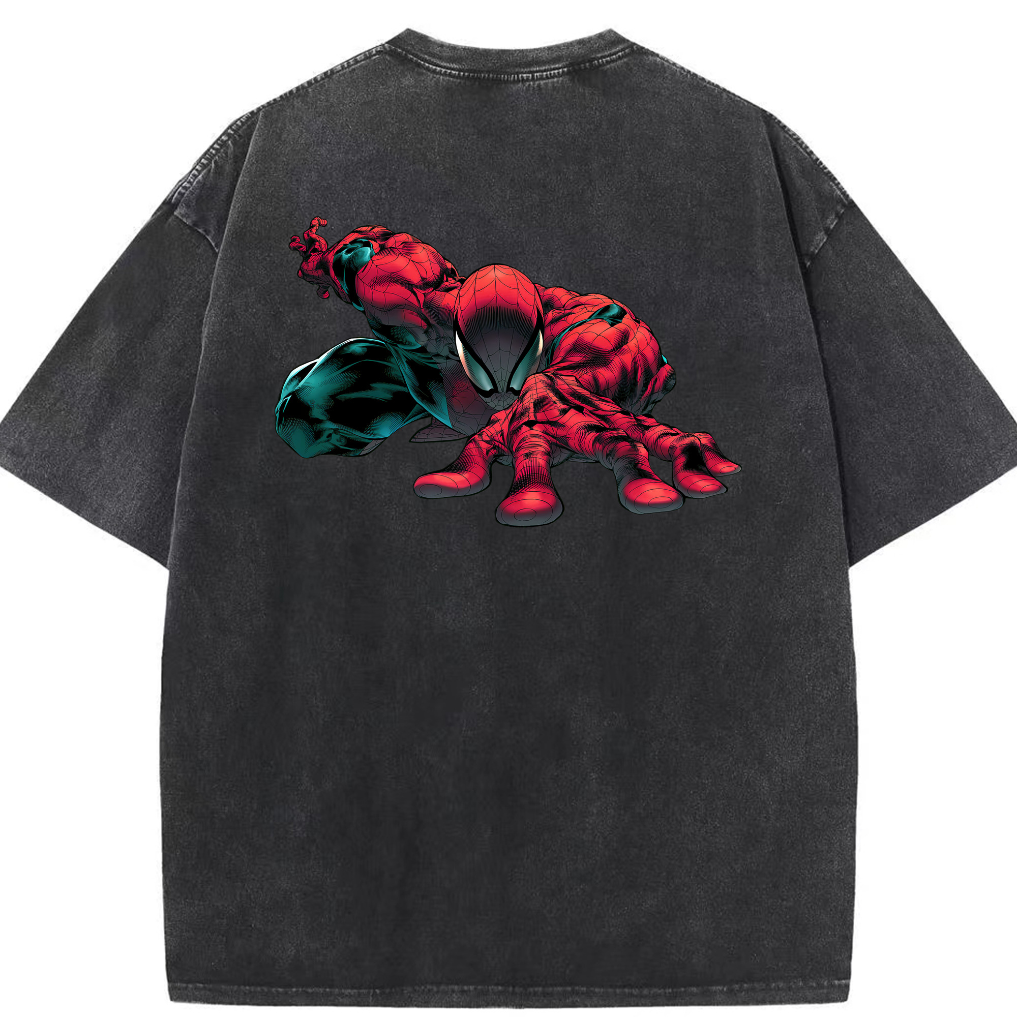 （画像用） Spider Man スパイダーマン 綿100% ヴィンテージ風 半袖Tシャツ（背面プリント）