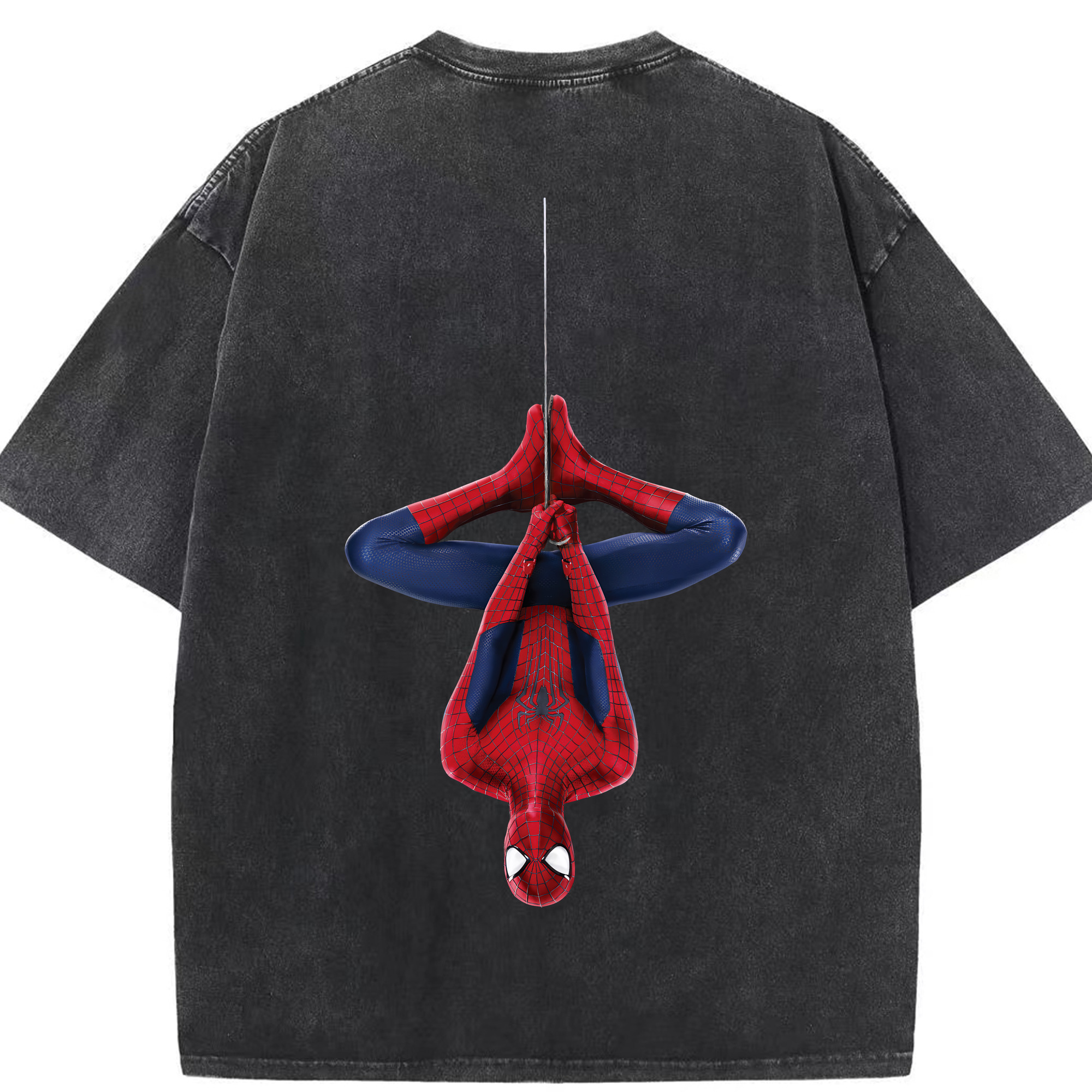 （画像用） Spider Man スパイダーマン 綿100% ヴィンテージ風 半袖Tシャツ（背面プリント）
