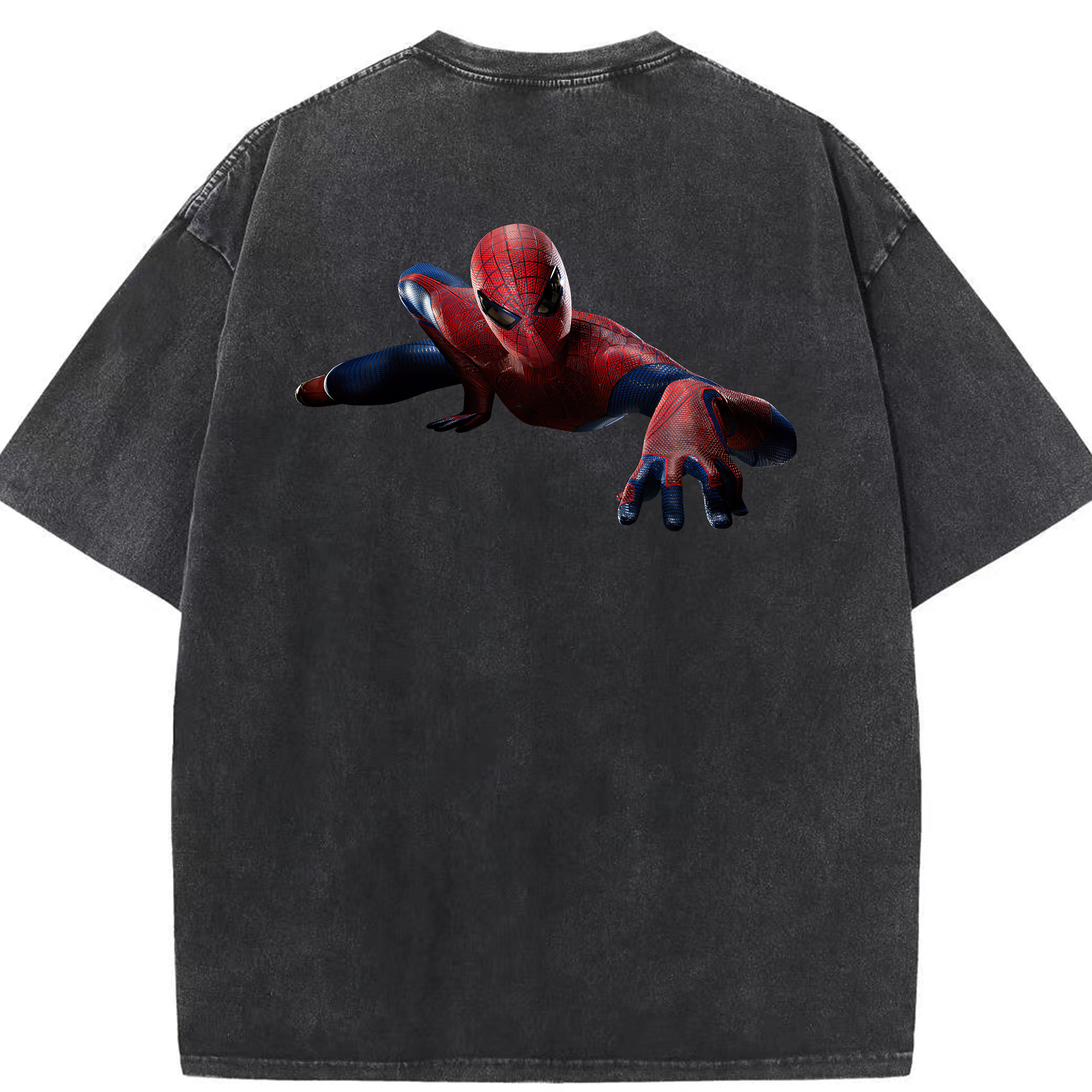 （画像用） Spider Man スパイダーマン 綿100% ヴィンテージ風 半袖Tシャツ（背面プリント）