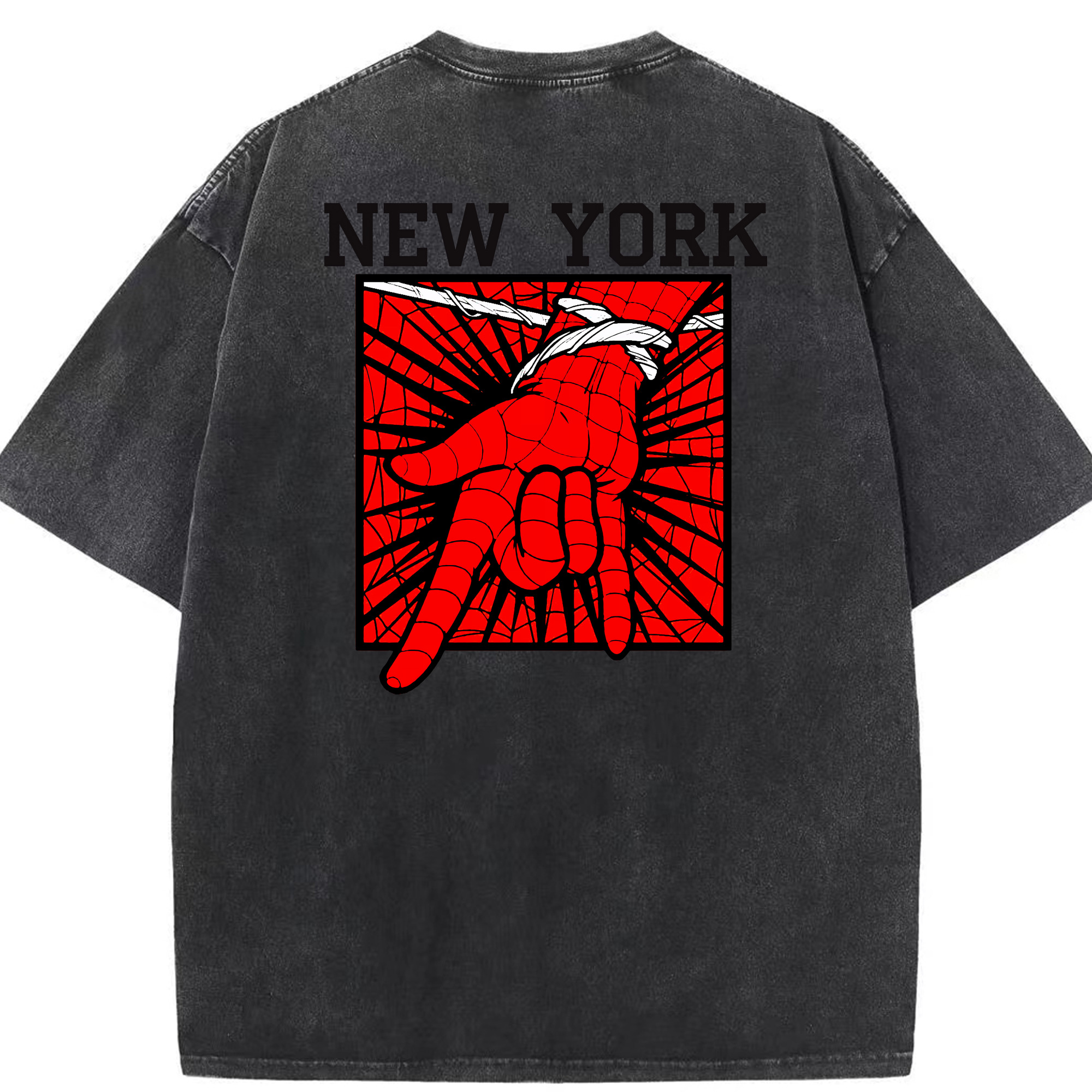 （画像用） Spider Man スパイダーマン 綿100% ヴィンテージ風 半袖Tシャツ（背面プリント）