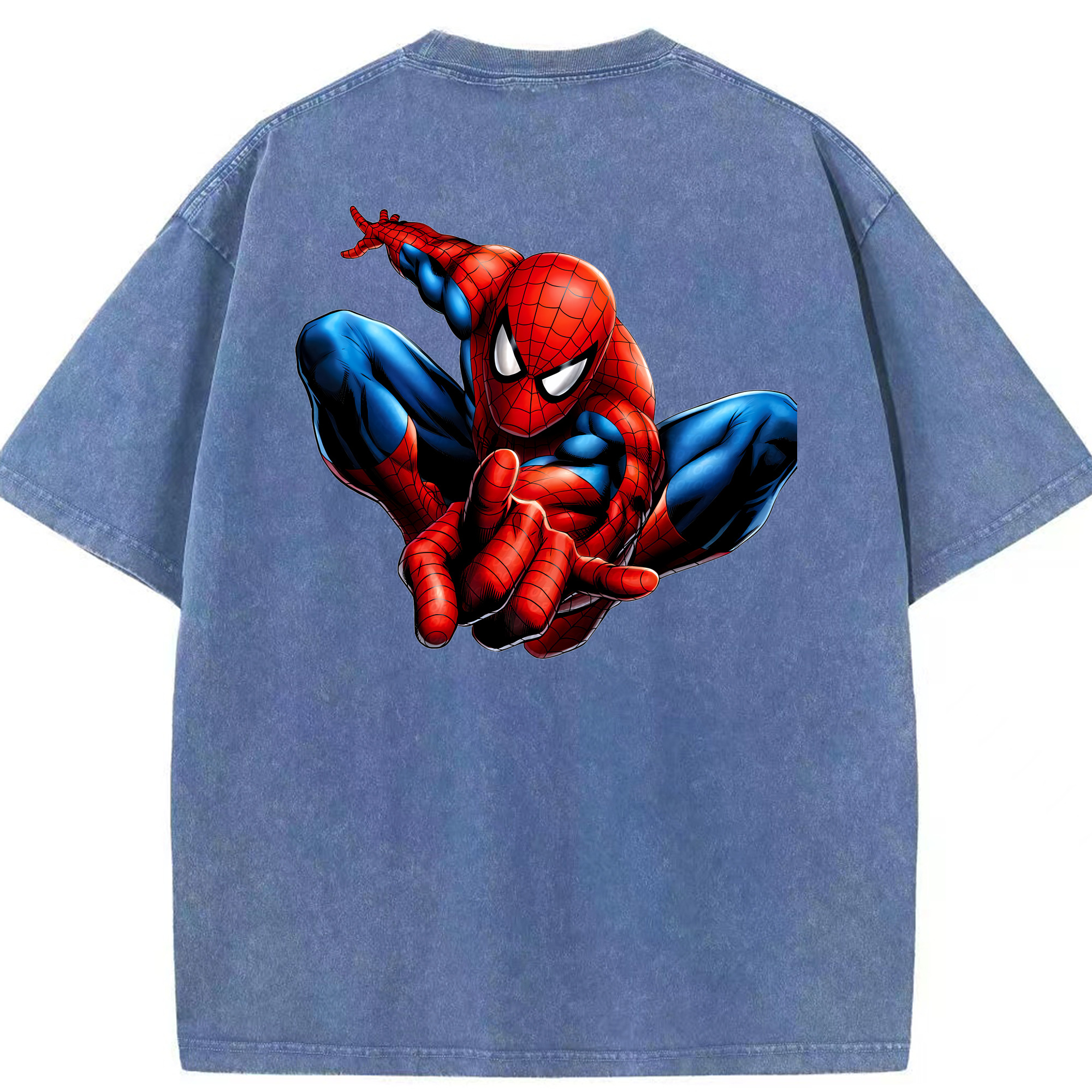 （画像用） Spider Man スパイダーマン 綿100% ヴィンテージ風 半袖Tシャツ（背面プリント）