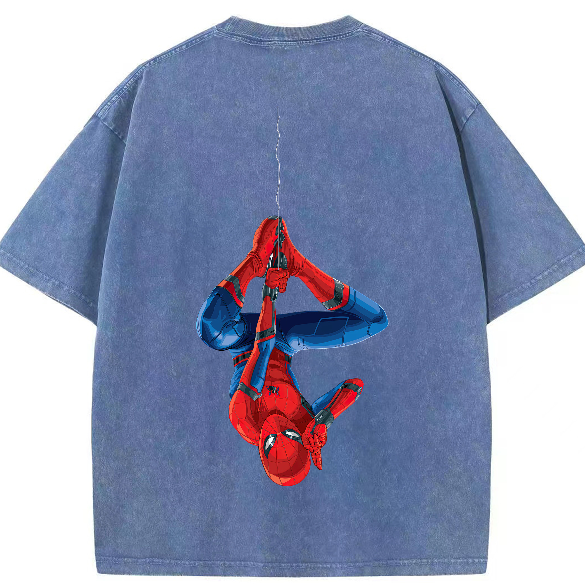 （画像用） Spider Man スパイダーマン 綿100% ヴィンテージ風 半袖Tシャツ（背面プリント）