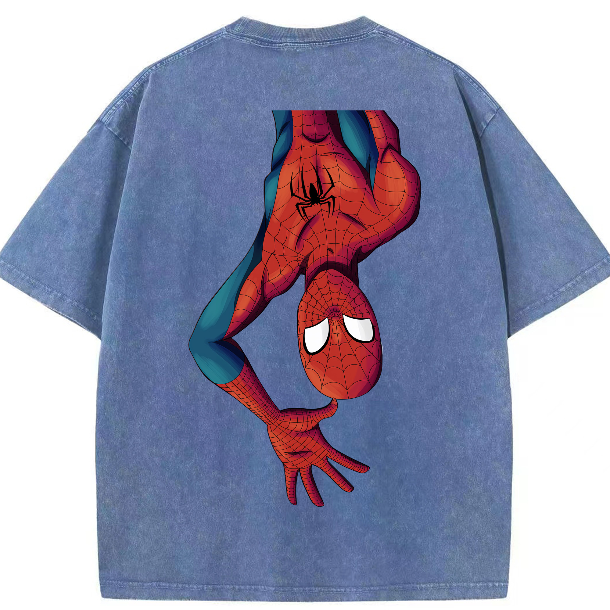 （画像用） Spider Man スパイダーマン 綿100% ヴィンテージ風 半袖Tシャツ（背面プリント）