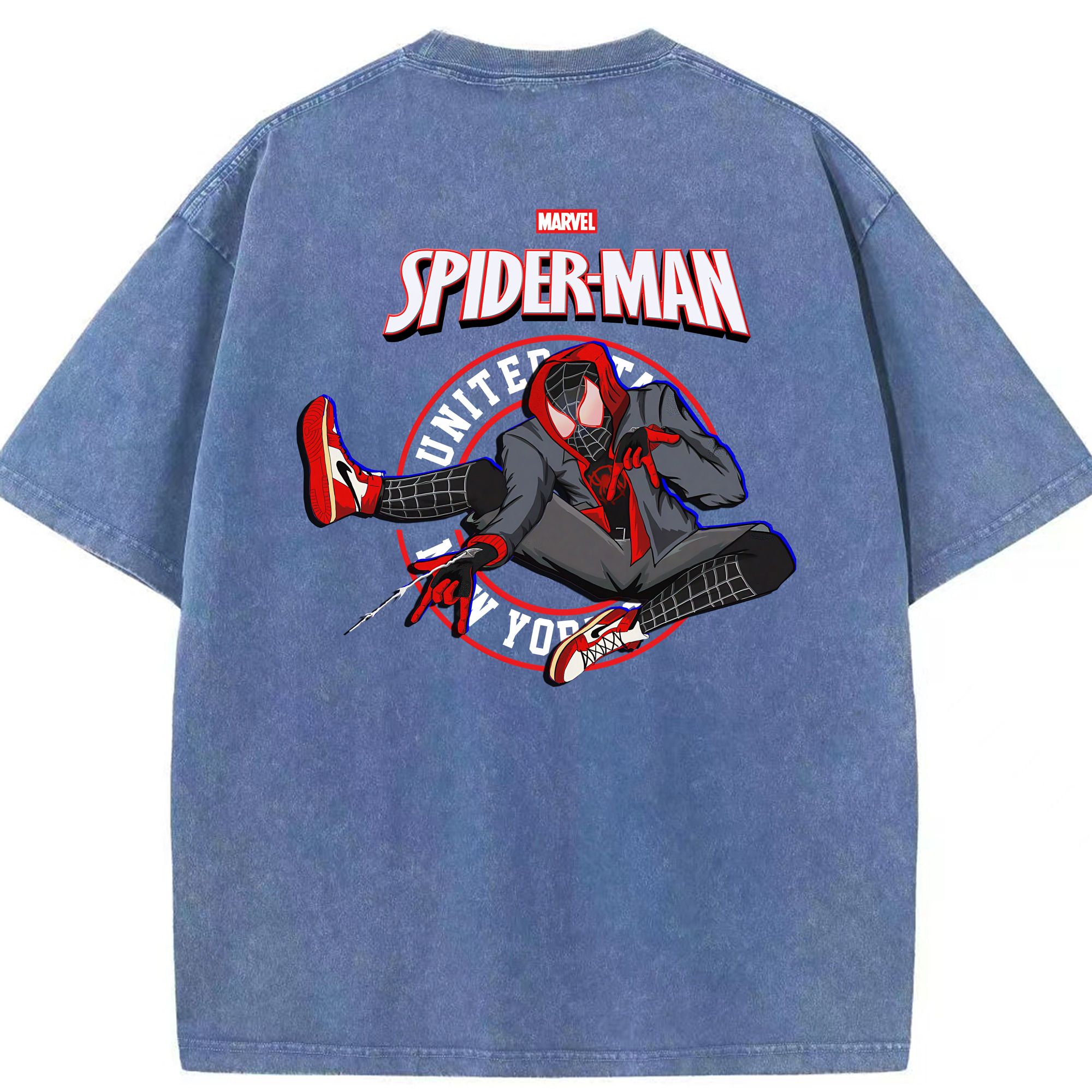 （画像用） Spider Man スパイダーマン 綿100% ヴィンテージ風 半袖Tシャツ（背面プリント）