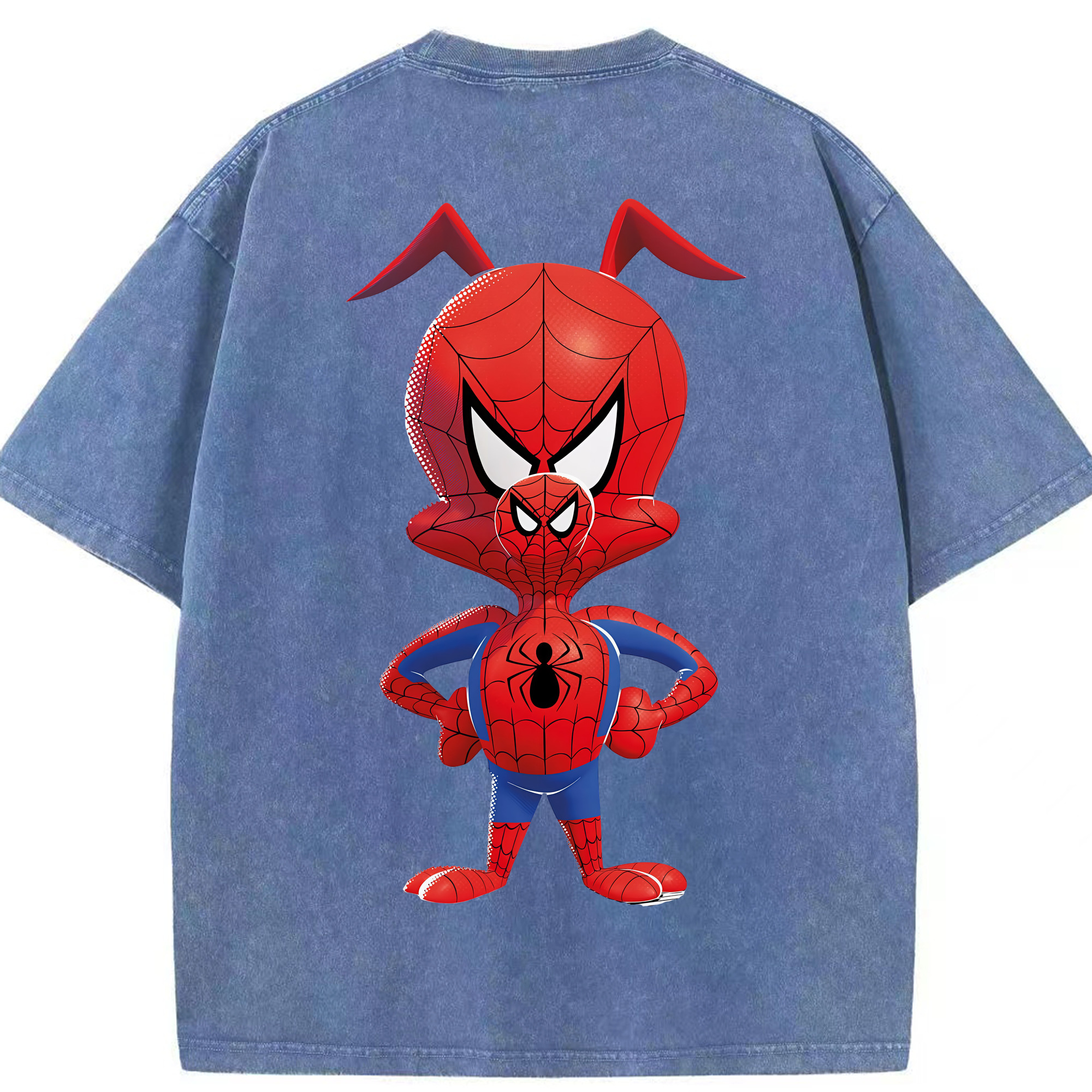 （画像用） Spider Man スパイダーマン 綿100% ヴィンテージ風 半袖Tシャツ（背面プリント）