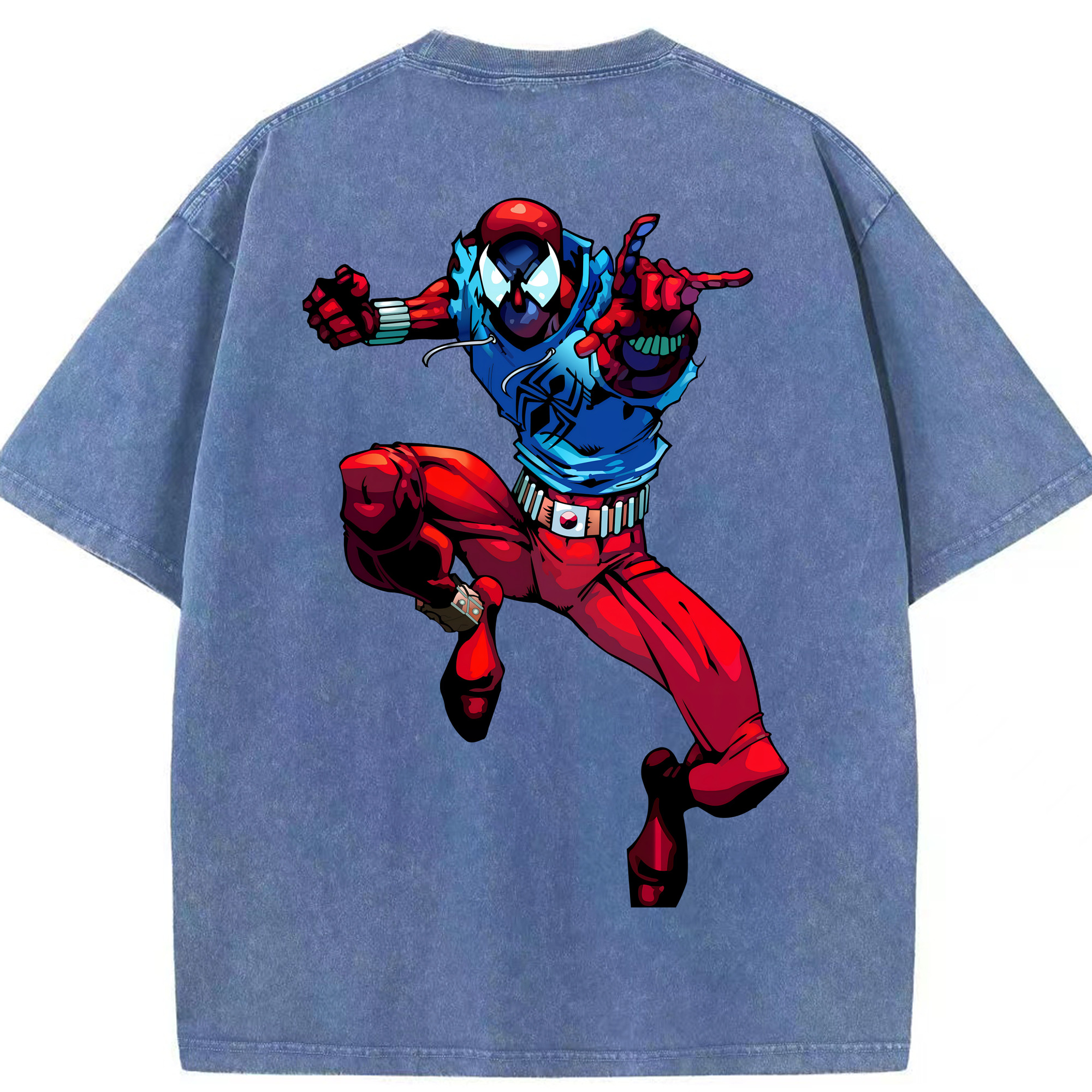 （画像用） Spider Man スパイダーマン 綿100% ヴィンテージ風 半袖Tシャツ（背面プリント）