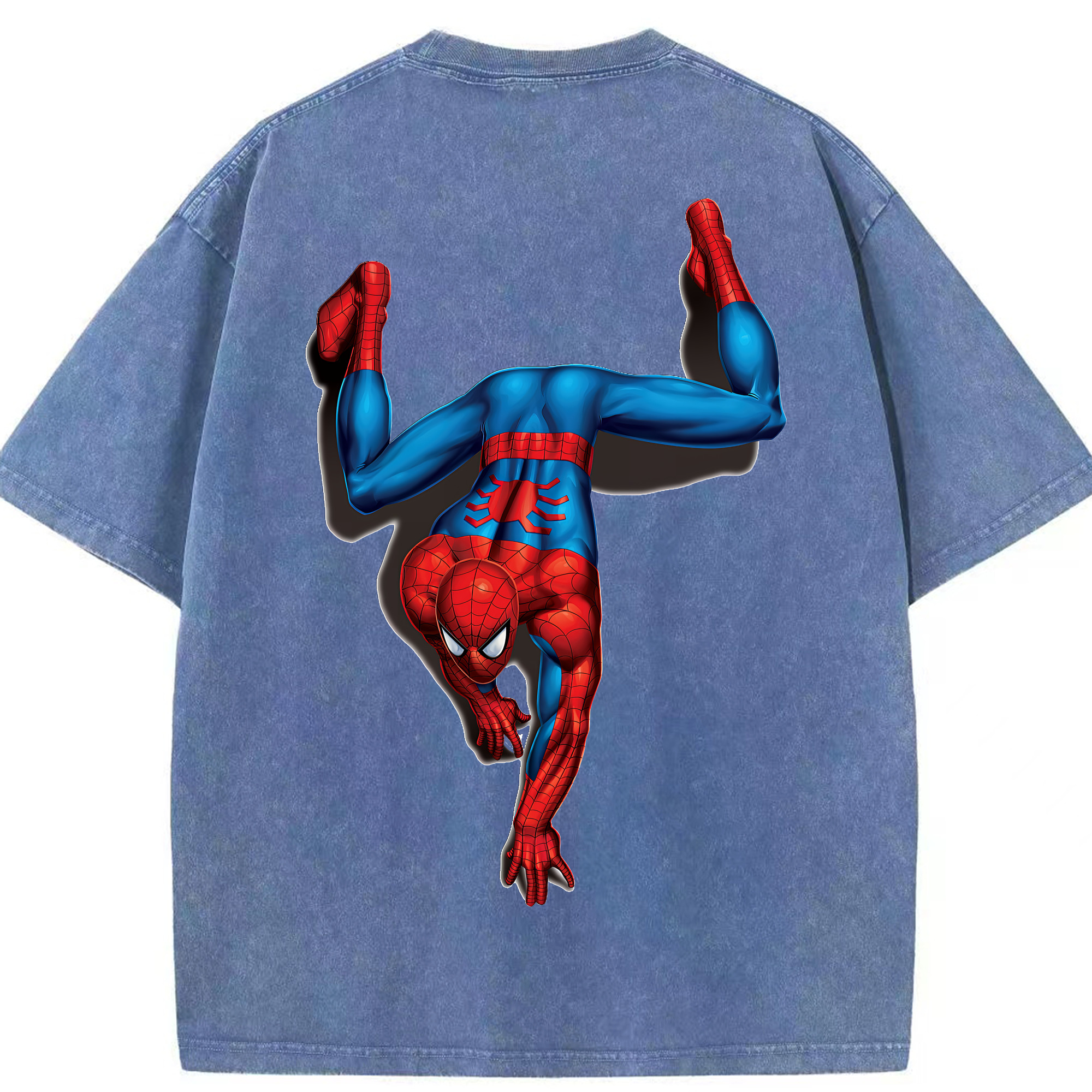 （画像用） Spider Man スパイダーマン 綿100% ヴィンテージ風 半袖Tシャツ（背面プリント）