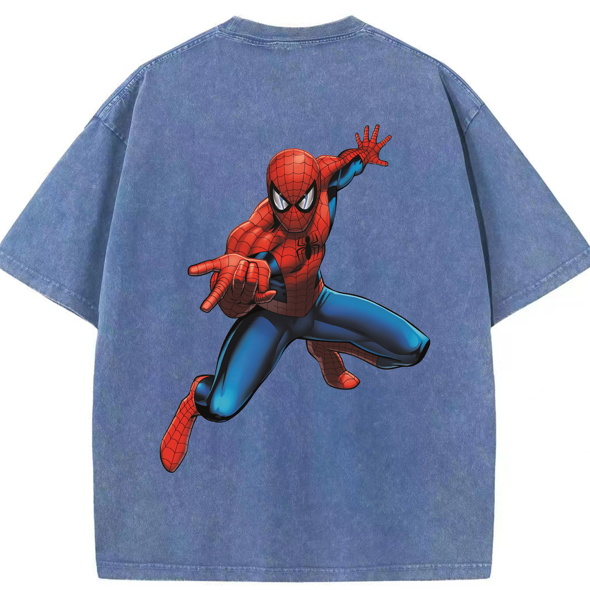 （画像用） Spider Man スパイダーマン 綿100% ヴィンテージ風 半袖Tシャツ（背面プリント）