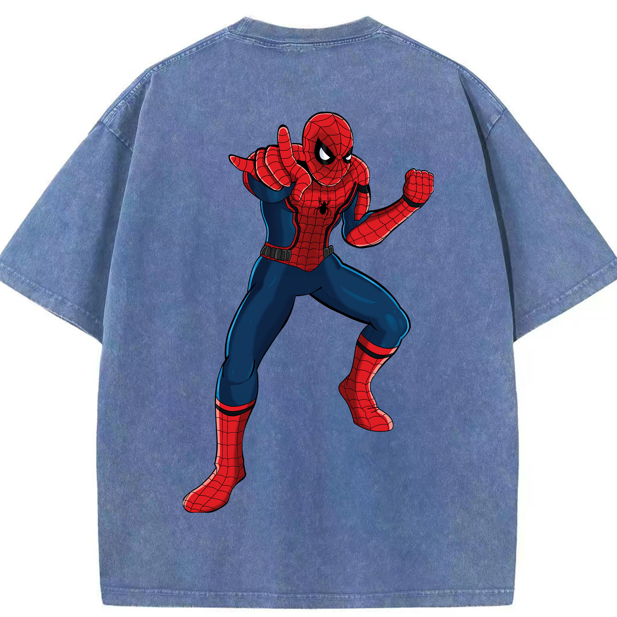 （画像用） Spider Man スパイダーマン 綿100% ヴィンテージ風 半袖Tシャツ（背面プリント）