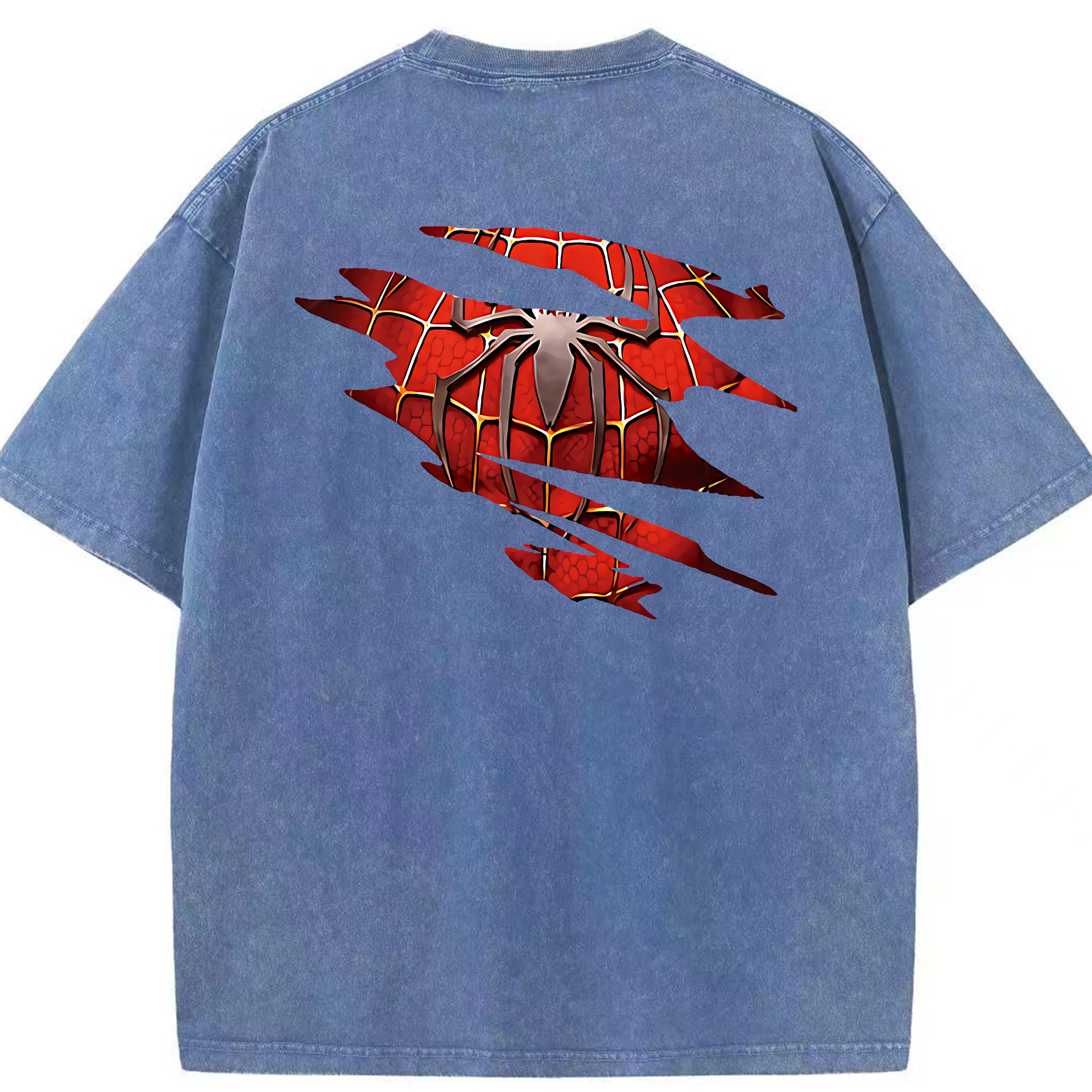 （画像用） Spider Man スパイダーマン 綿100% ヴィンテージ風 半袖Tシャツ（背面プリント）