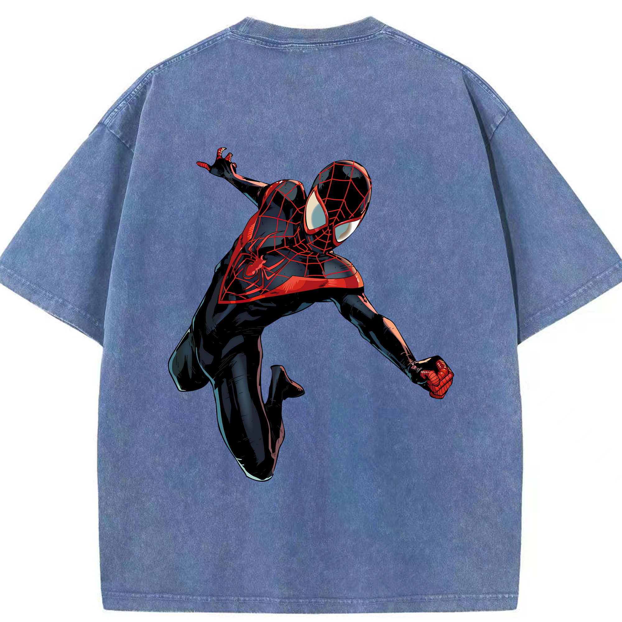 （画像用） Spider Man スパイダーマン 綿100% ヴィンテージ風 半袖Tシャツ（背面プリント）