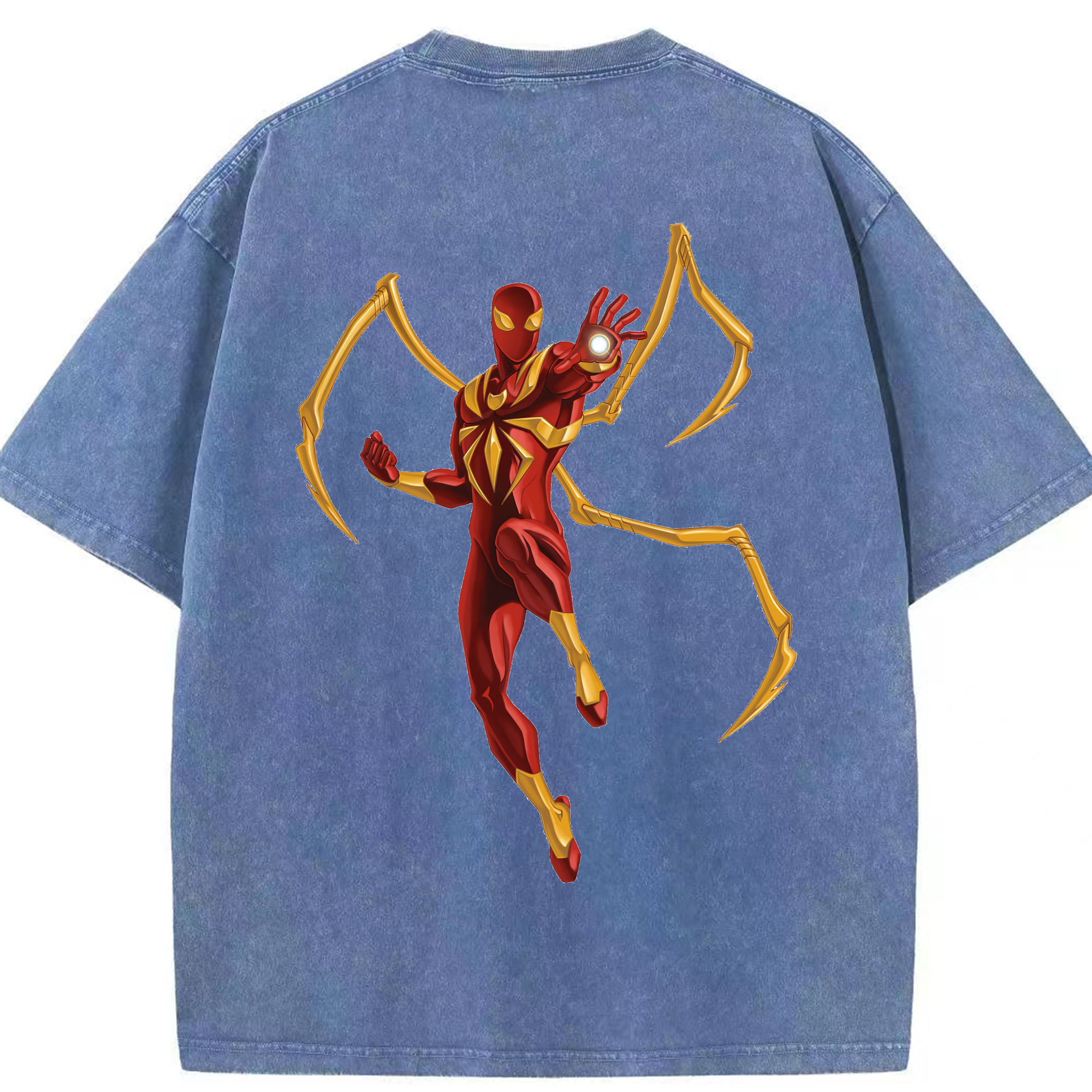 （画像用） Spider Man スパイダーマン 綿100% ヴィンテージ風 半袖Tシャツ（背面プリント）