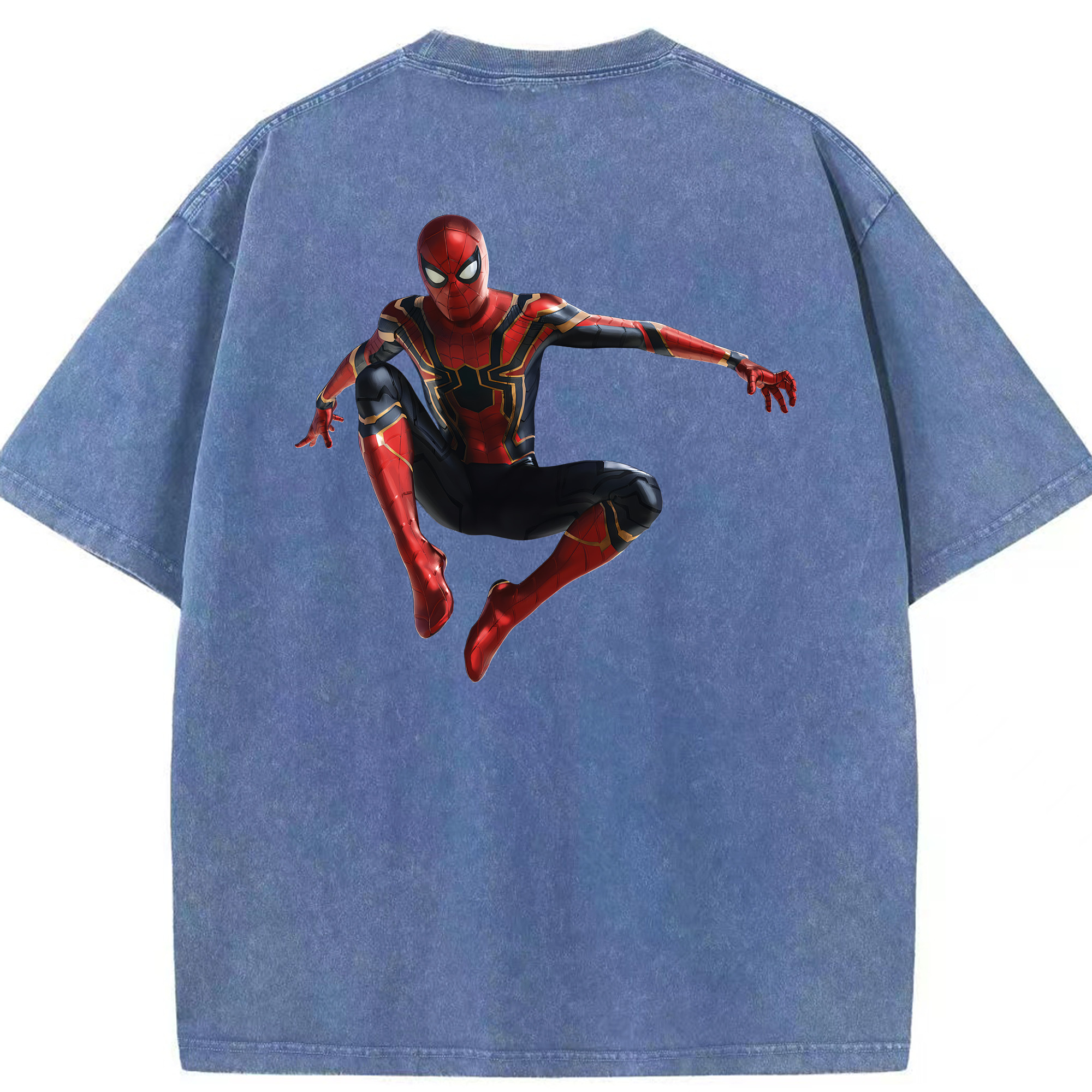 （画像用） Spider Man スパイダーマン 綿100% ヴィンテージ風 半袖Tシャツ（背面プリント）