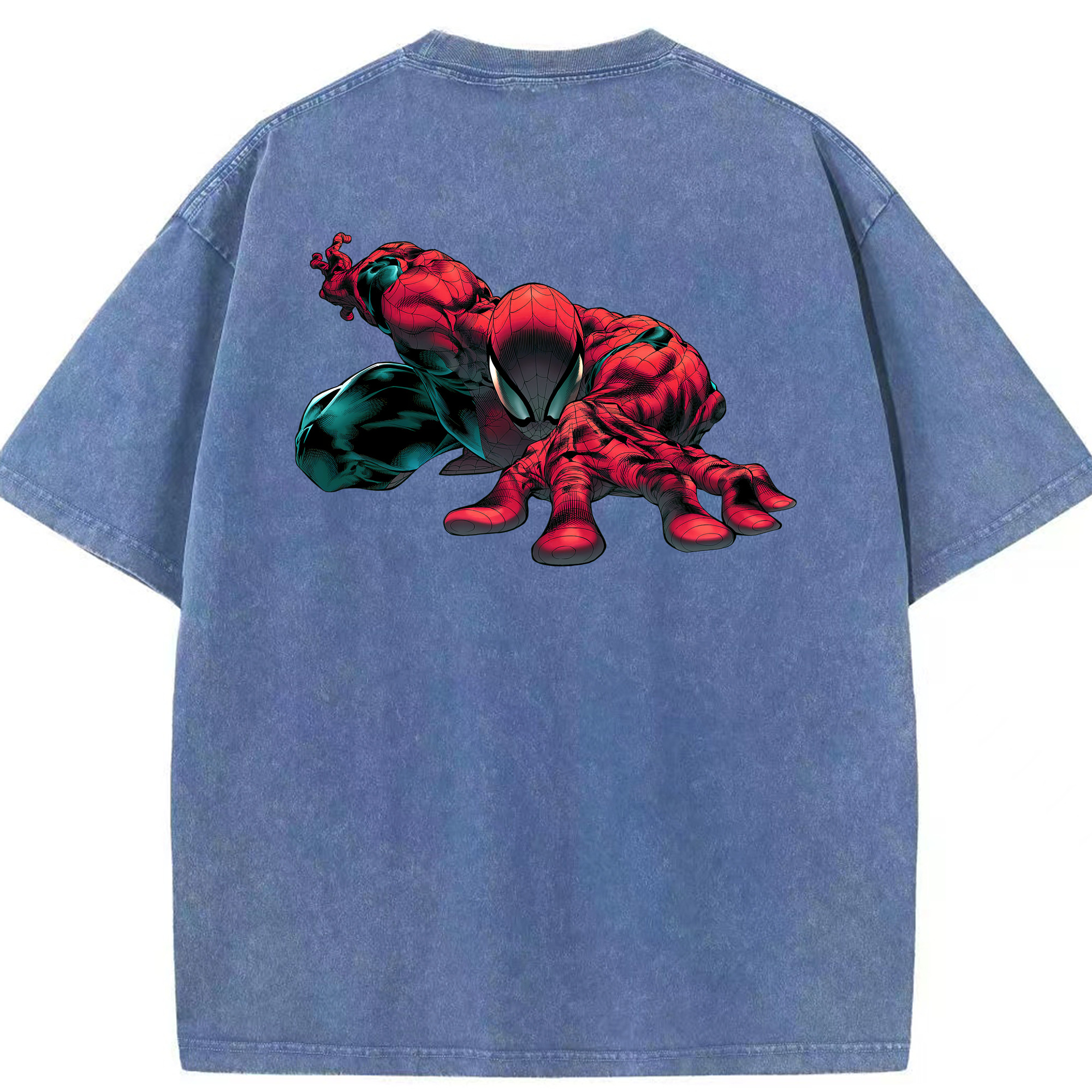 （画像用） Spider Man スパイダーマン 綿100% ヴィンテージ風 半袖Tシャツ（背面プリント）