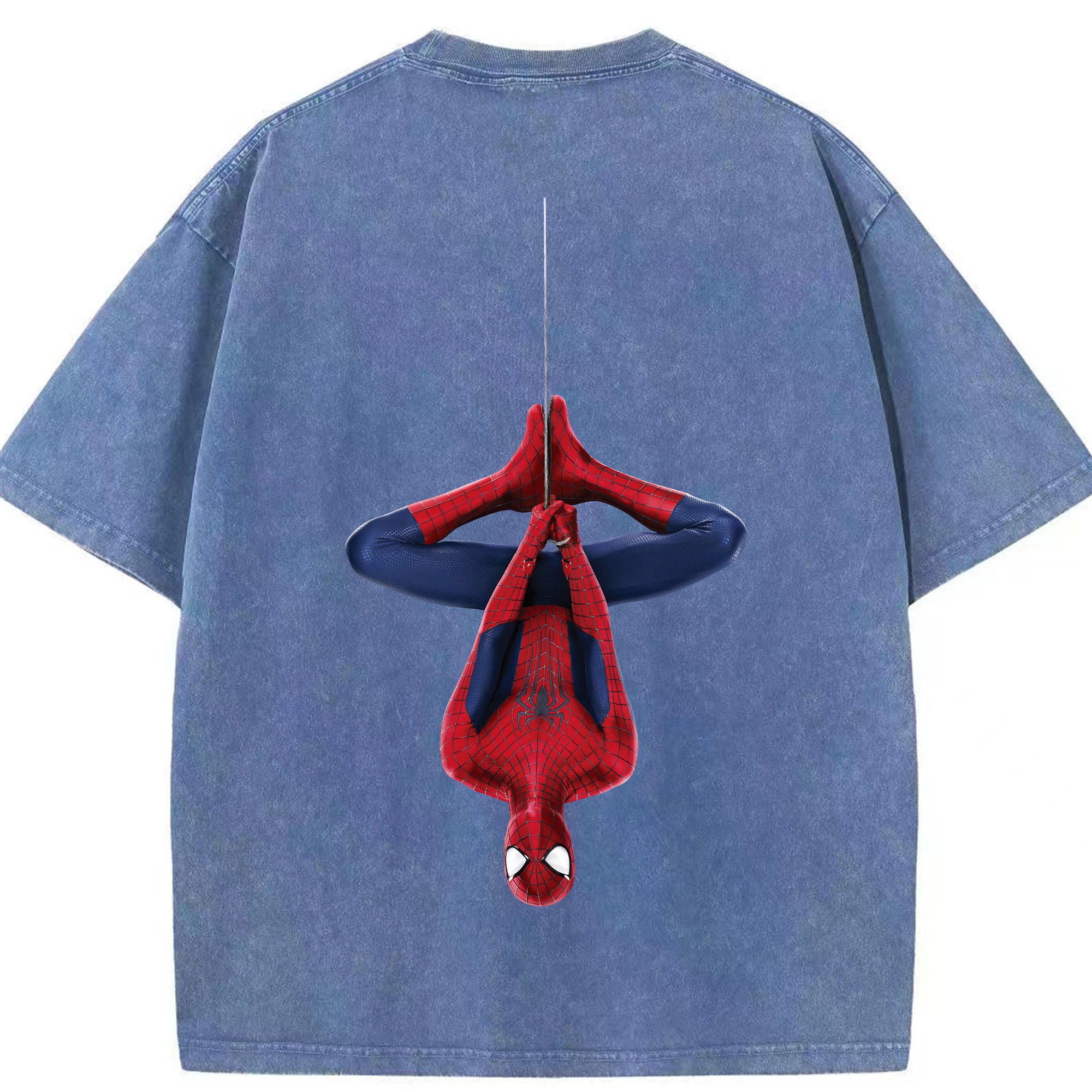 （画像用） Spider Man スパイダーマン 綿100% ヴィンテージ風 半袖Tシャツ（背面プリント）