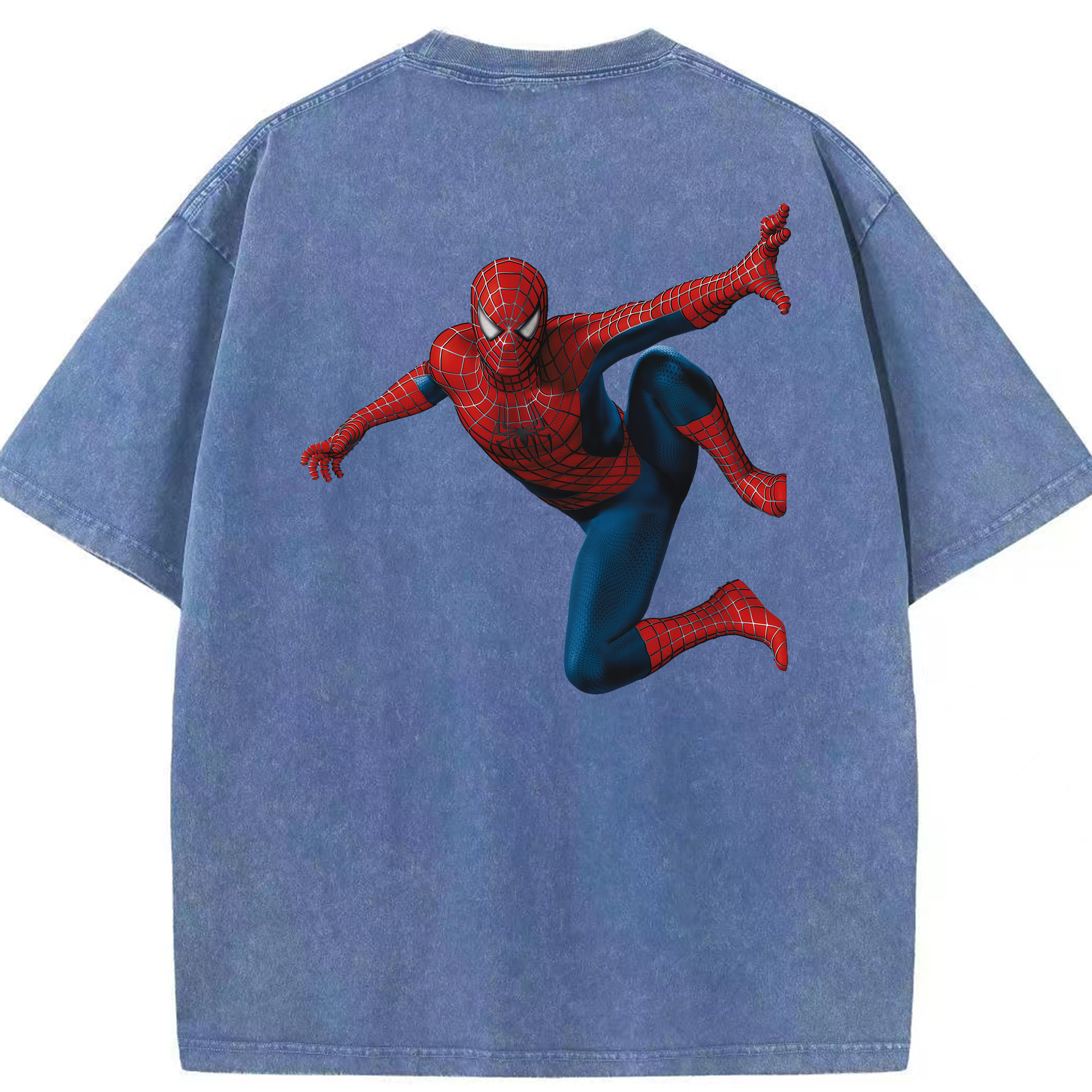 （画像用） Spider Man スパイダーマン 綿100% ヴィンテージ風 半袖Tシャツ（背面プリント）