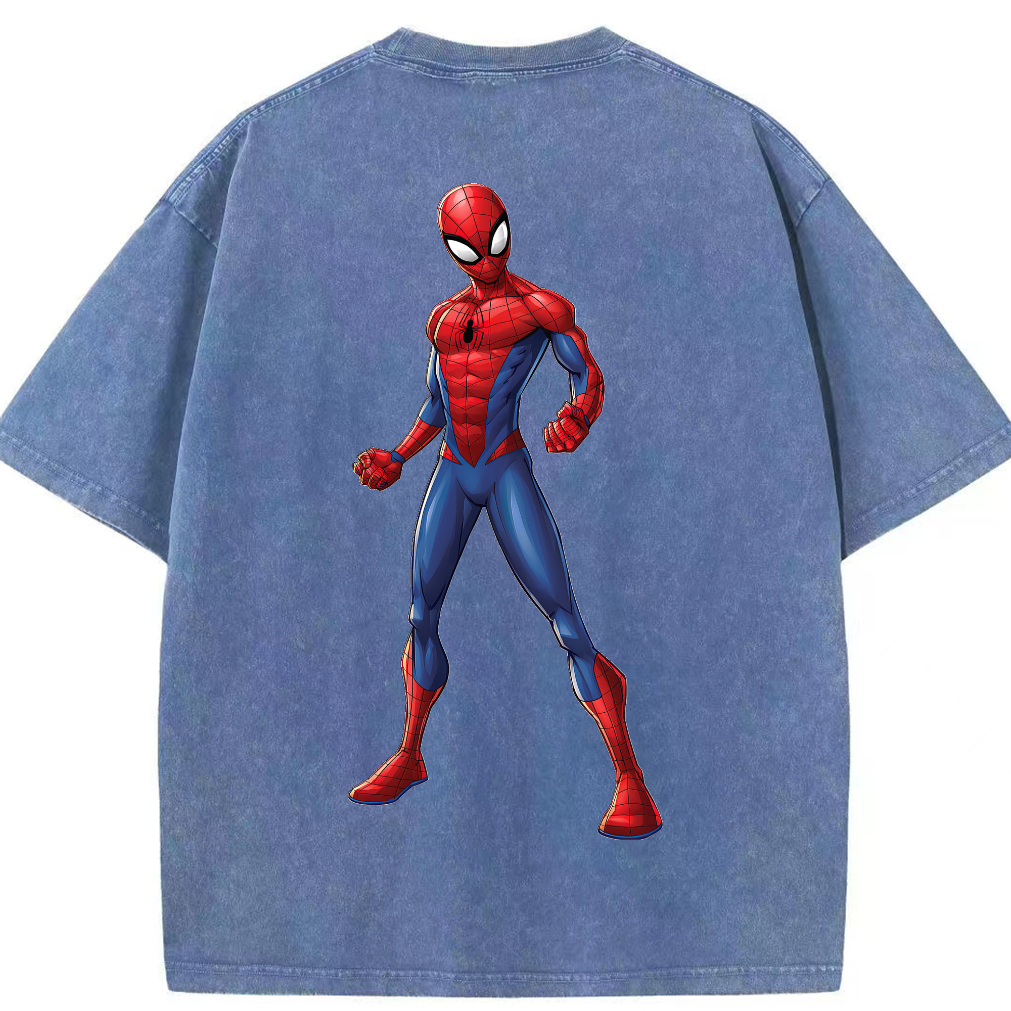 （画像用） Spider Man スパイダーマン 綿100% ヴィンテージ風 半袖Tシャツ（背面プリント）