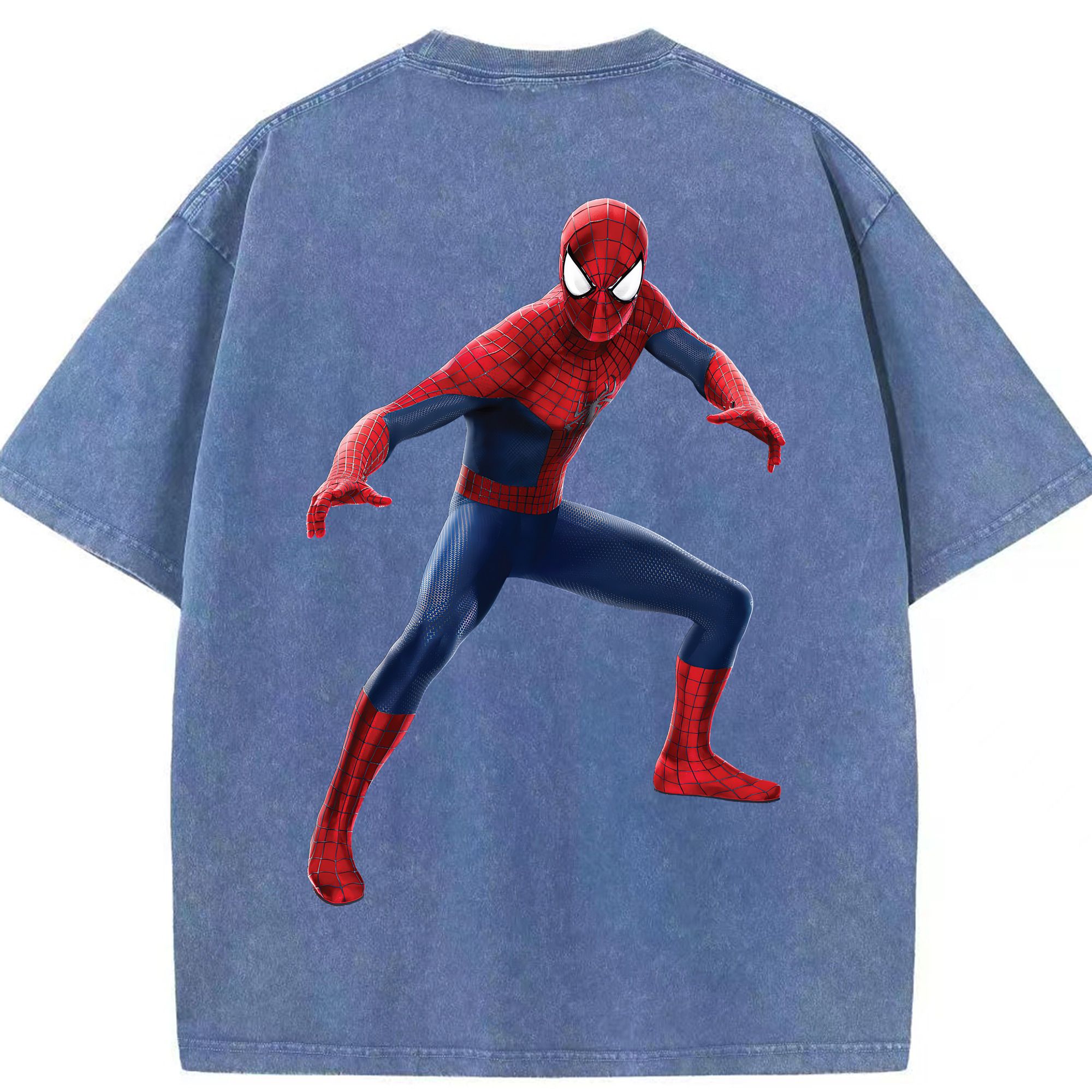 （画像用） Spider Man スパイダーマン 綿100% ヴィンテージ風 半袖Tシャツ（背面プリント）