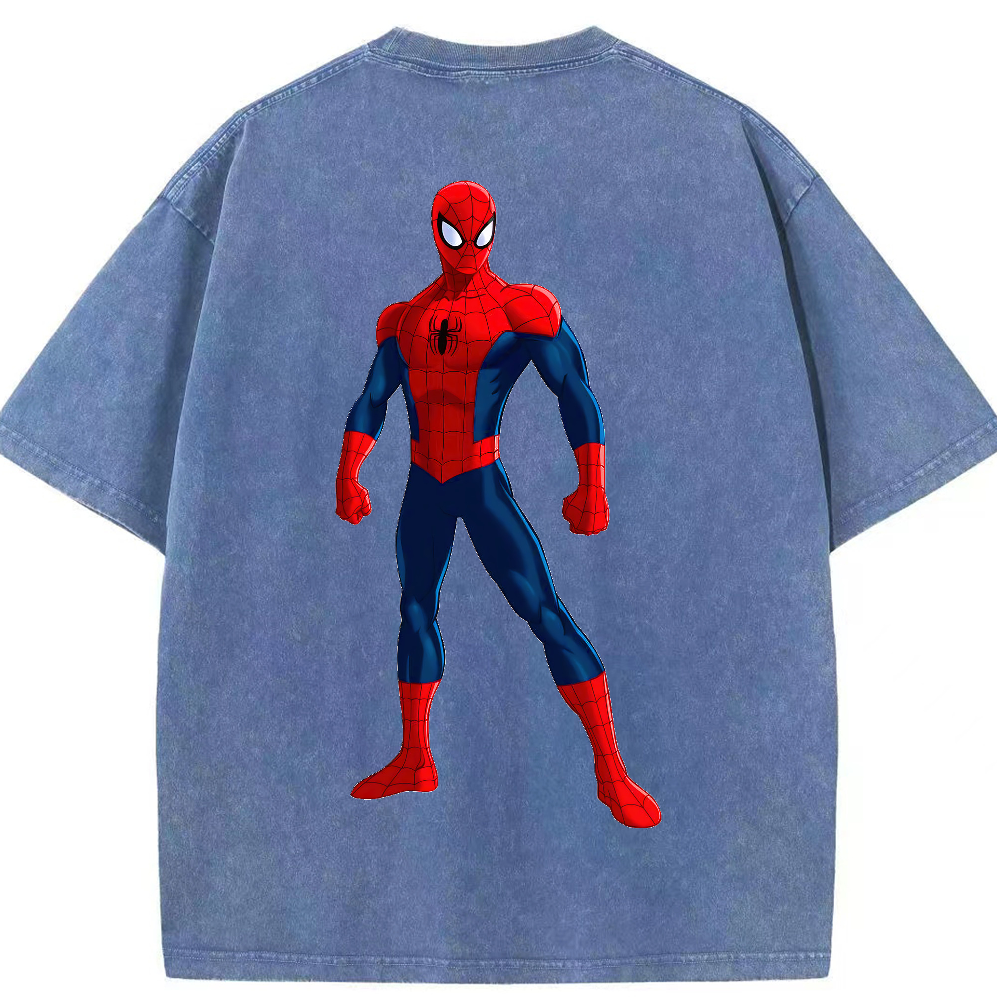 （画像用） Spider Man スパイダーマン 綿100% ヴィンテージ風 半袖Tシャツ（背面プリント）