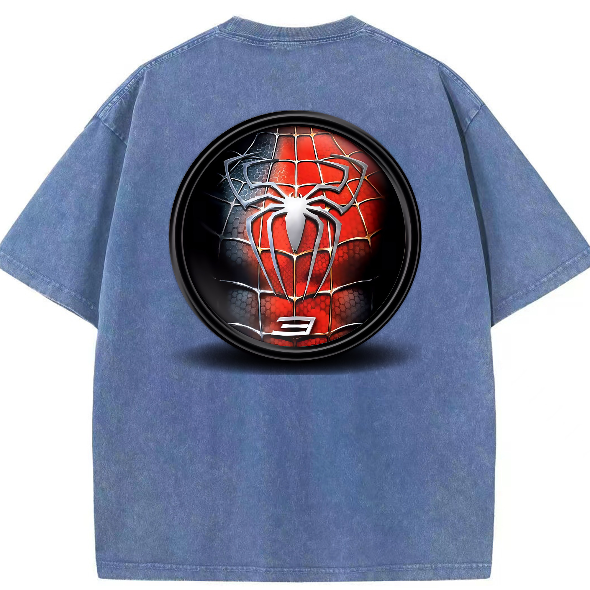 （画像用） Spider Man スパイダーマン 綿100% ヴィンテージ風 半袖Tシャツ（背面プリント）
