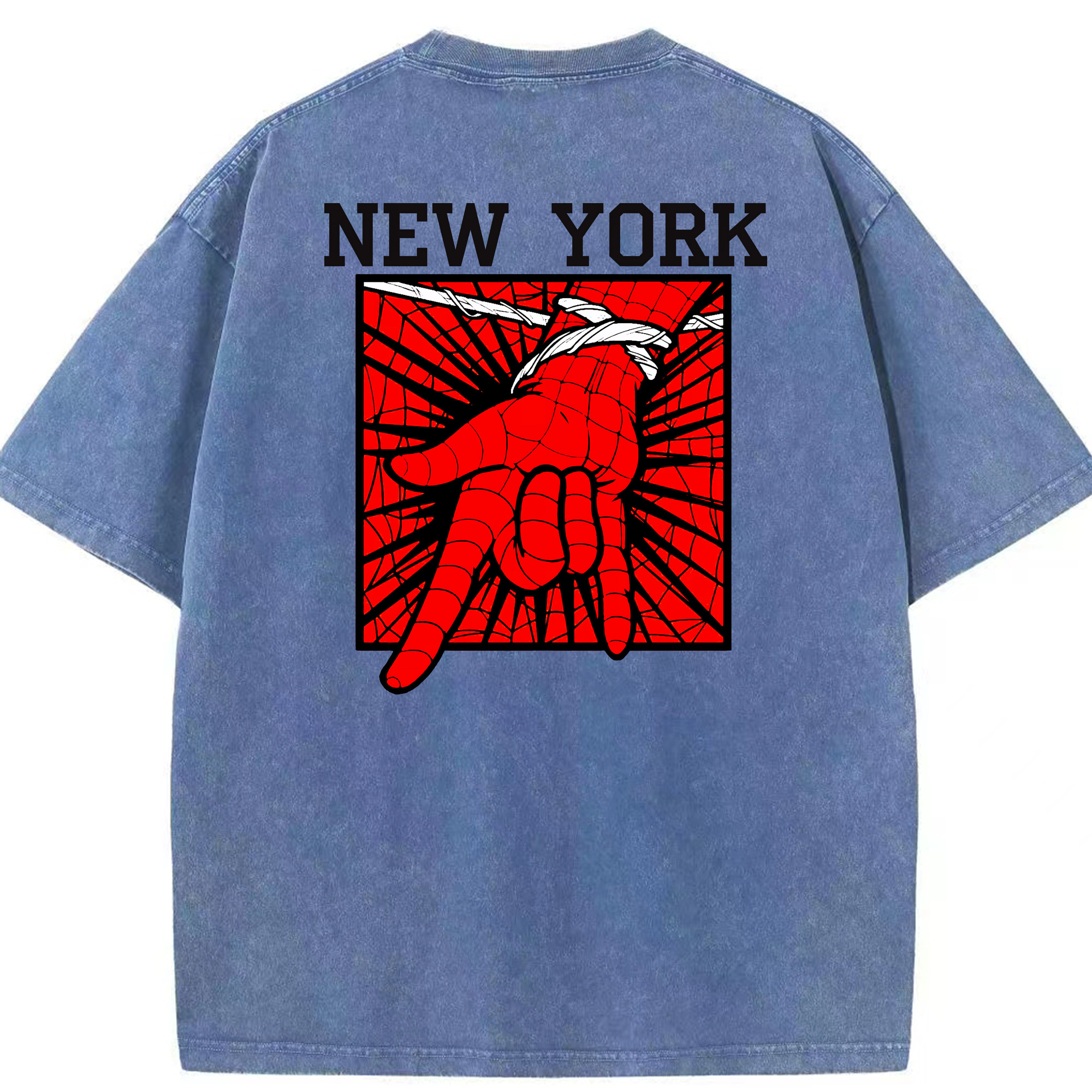 （画像用） Spider Man スパイダーマン 綿100% ヴィンテージ風 半袖Tシャツ（背面プリント）