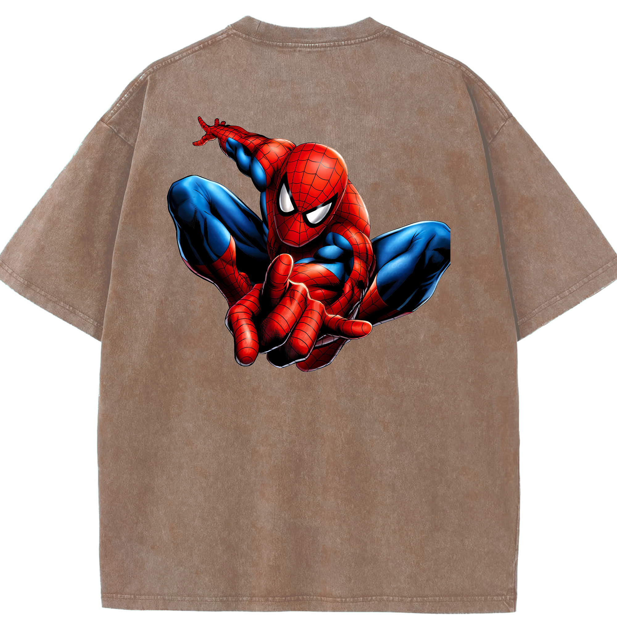 （画像用） Spider Man スパイダーマン 綿100% ヴィンテージ風 半袖Tシャツ（背面プリント）