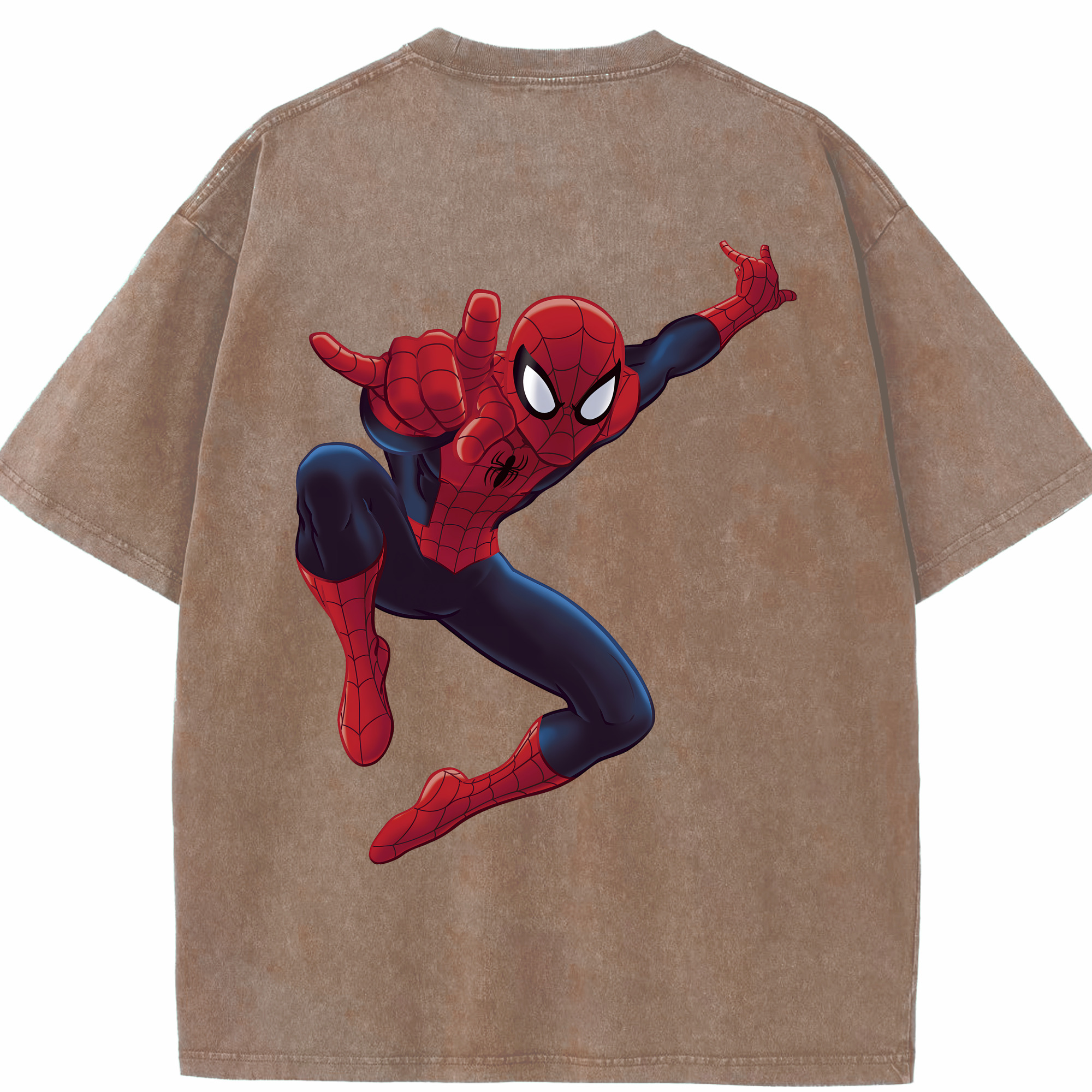 （画像用） Spider Man スパイダーマン 綿100% ヴィンテージ風 半袖Tシャツ（背面プリント）