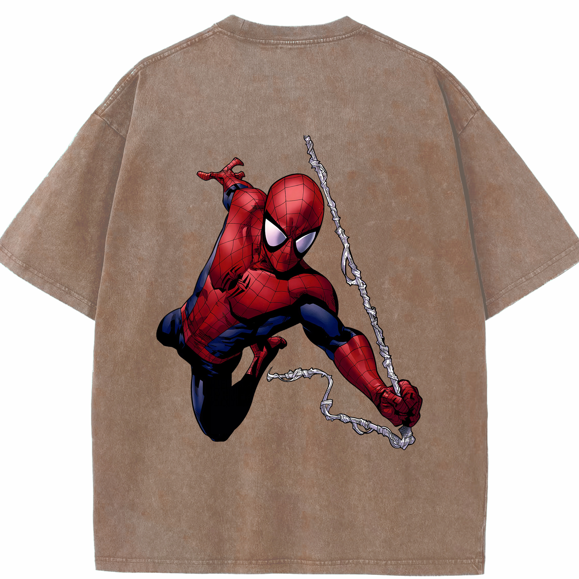 （画像用） Spider Man スパイダーマン 綿100% ヴィンテージ風 半袖Tシャツ（背面プリント）