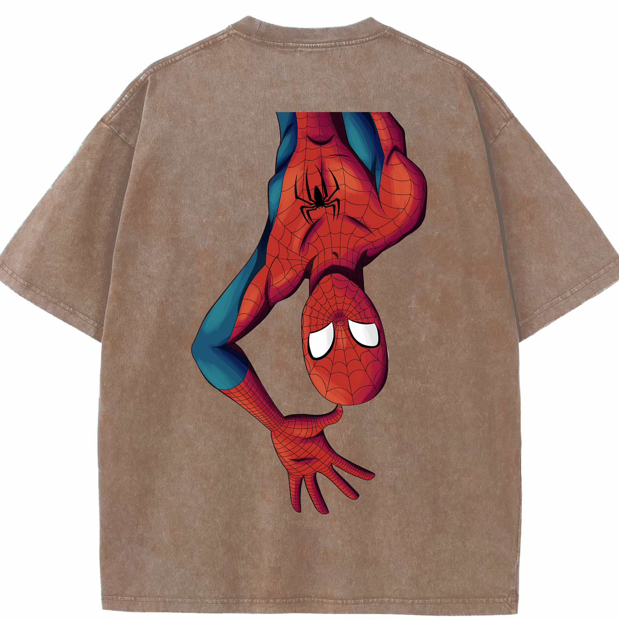 （画像用） Spider Man スパイダーマン 綿100% ヴィンテージ風 半袖Tシャツ（背面プリント）
