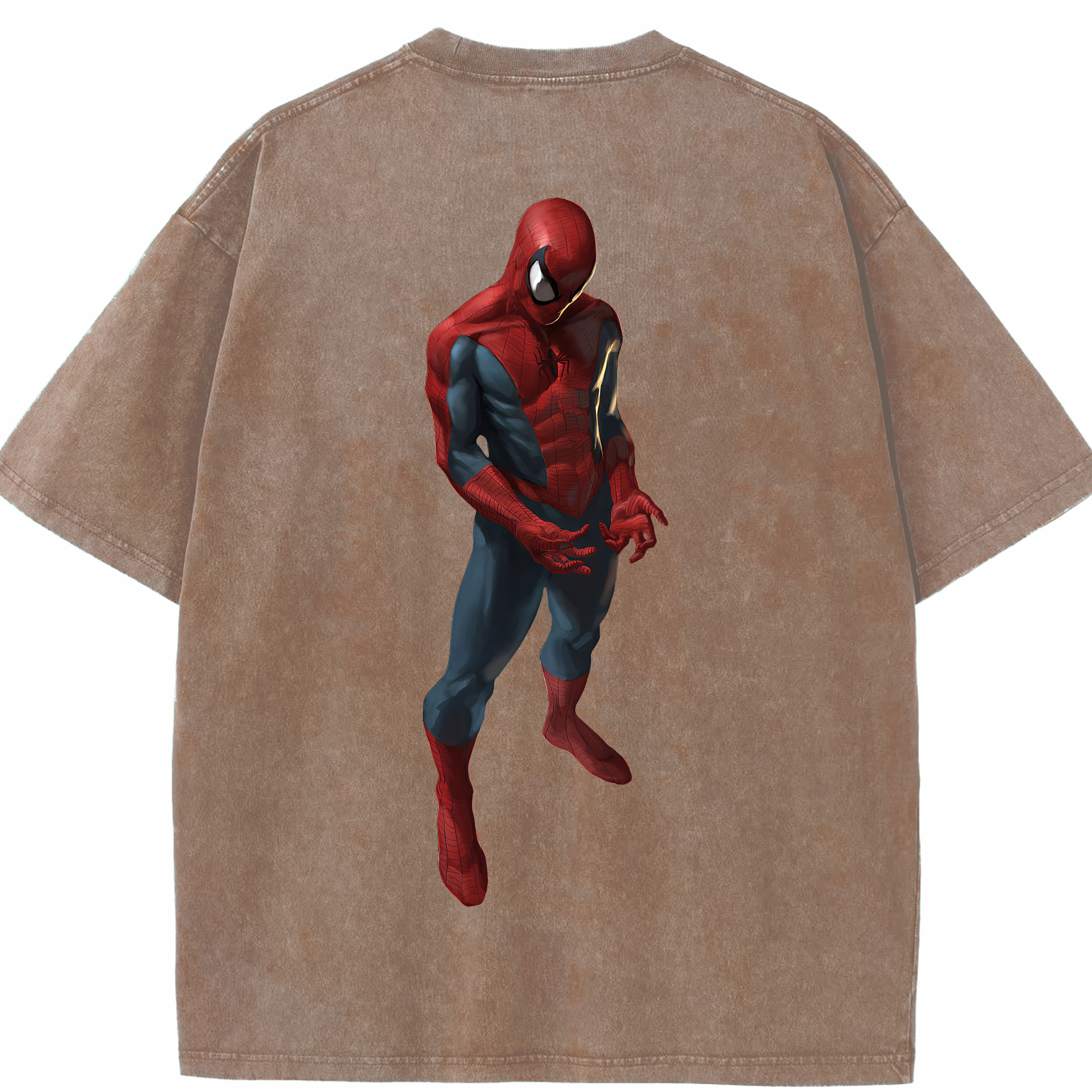 （画像用） Spider Man スパイダーマン 綿100% ヴィンテージ風 半袖Tシャツ（背面プリント）