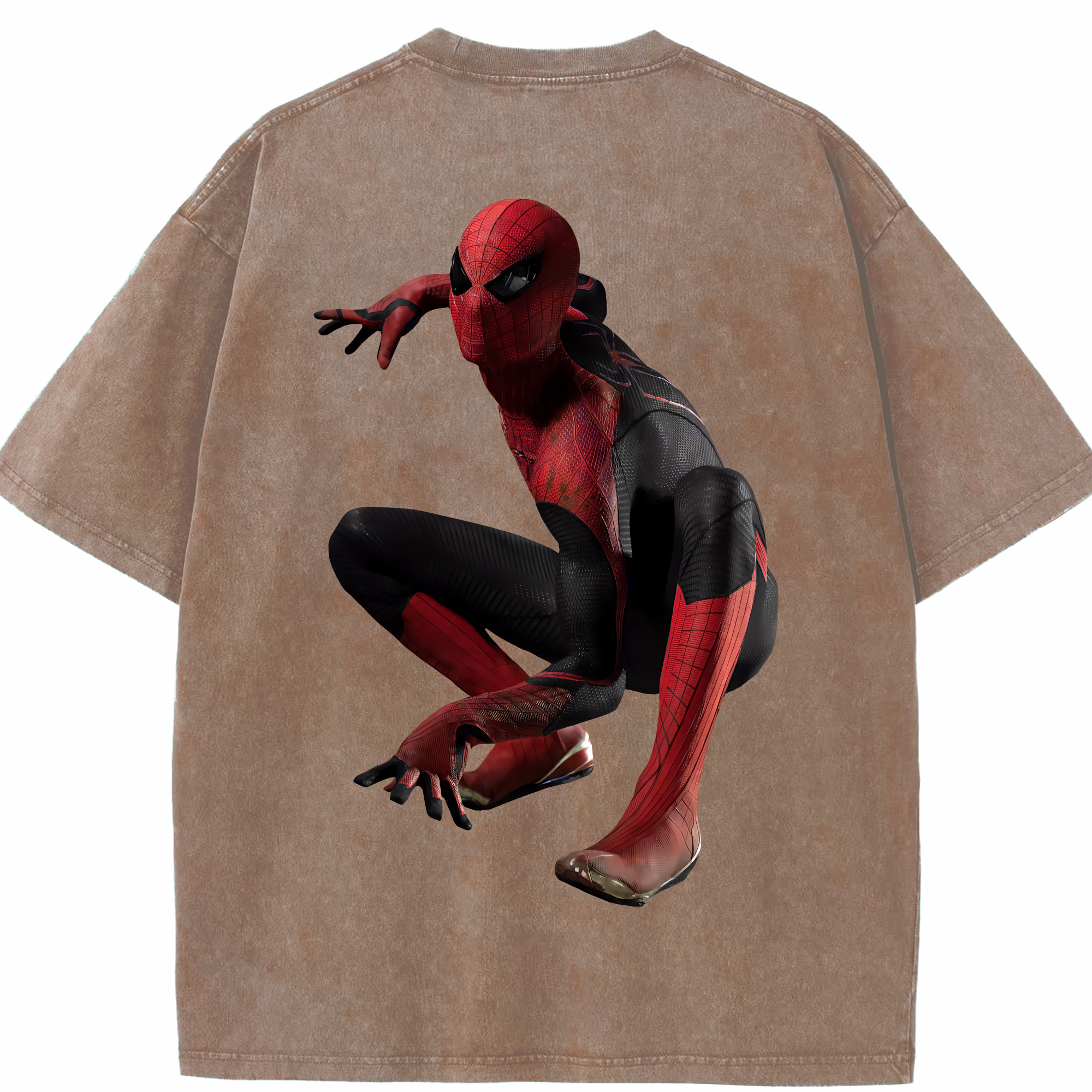 （画像用） Spider Man スパイダーマン 綿100% ヴィンテージ風 半袖Tシャツ（背面プリント）