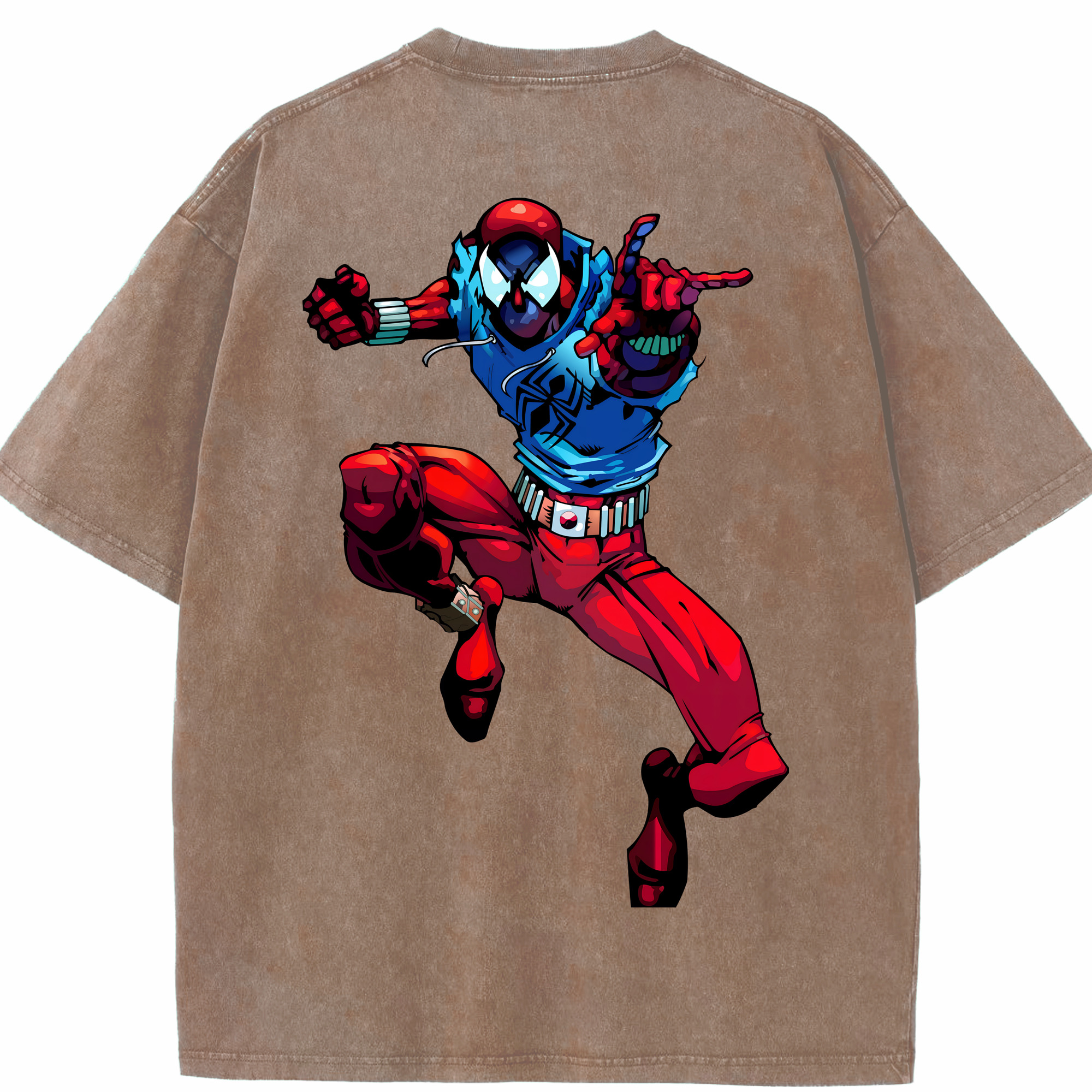 （画像用） Spider Man スパイダーマン 綿100% ヴィンテージ風 半袖Tシャツ（背面プリント）