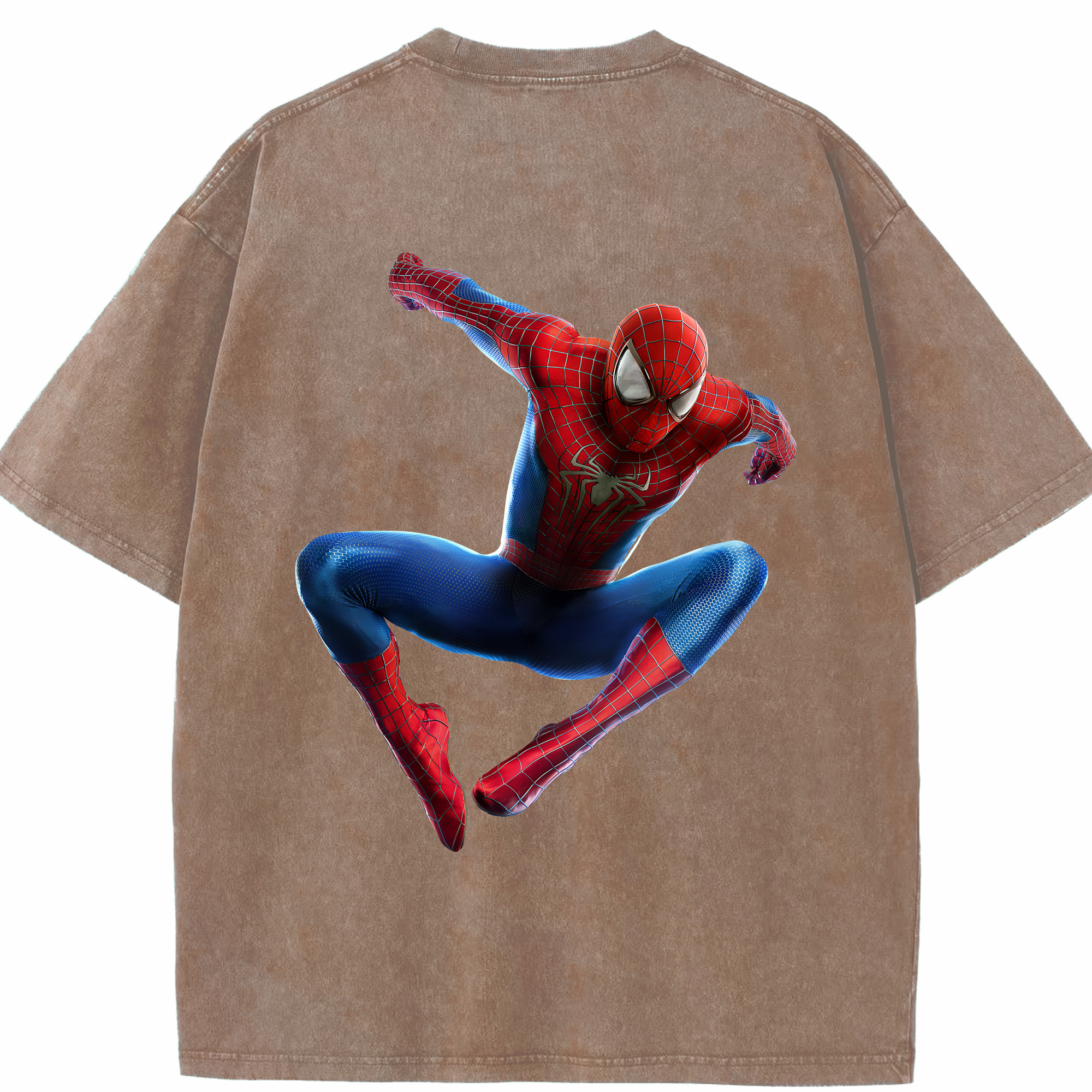（画像用） Spider Man スパイダーマン 綿100% ヴィンテージ風 半袖Tシャツ（背面プリント）