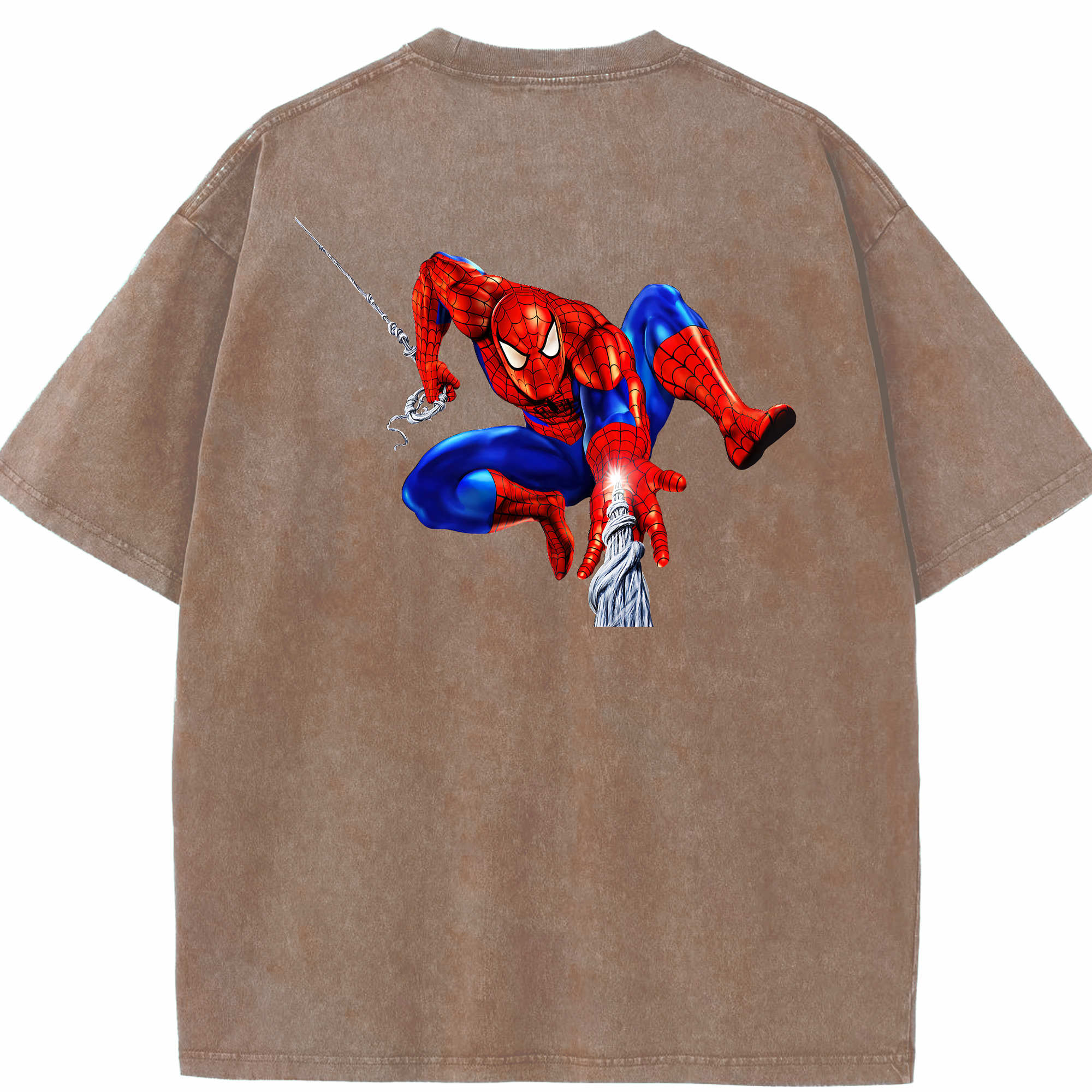 （画像用） Spider Man スパイダーマン 綿100% ヴィンテージ風 半袖Tシャツ（背面プリント）