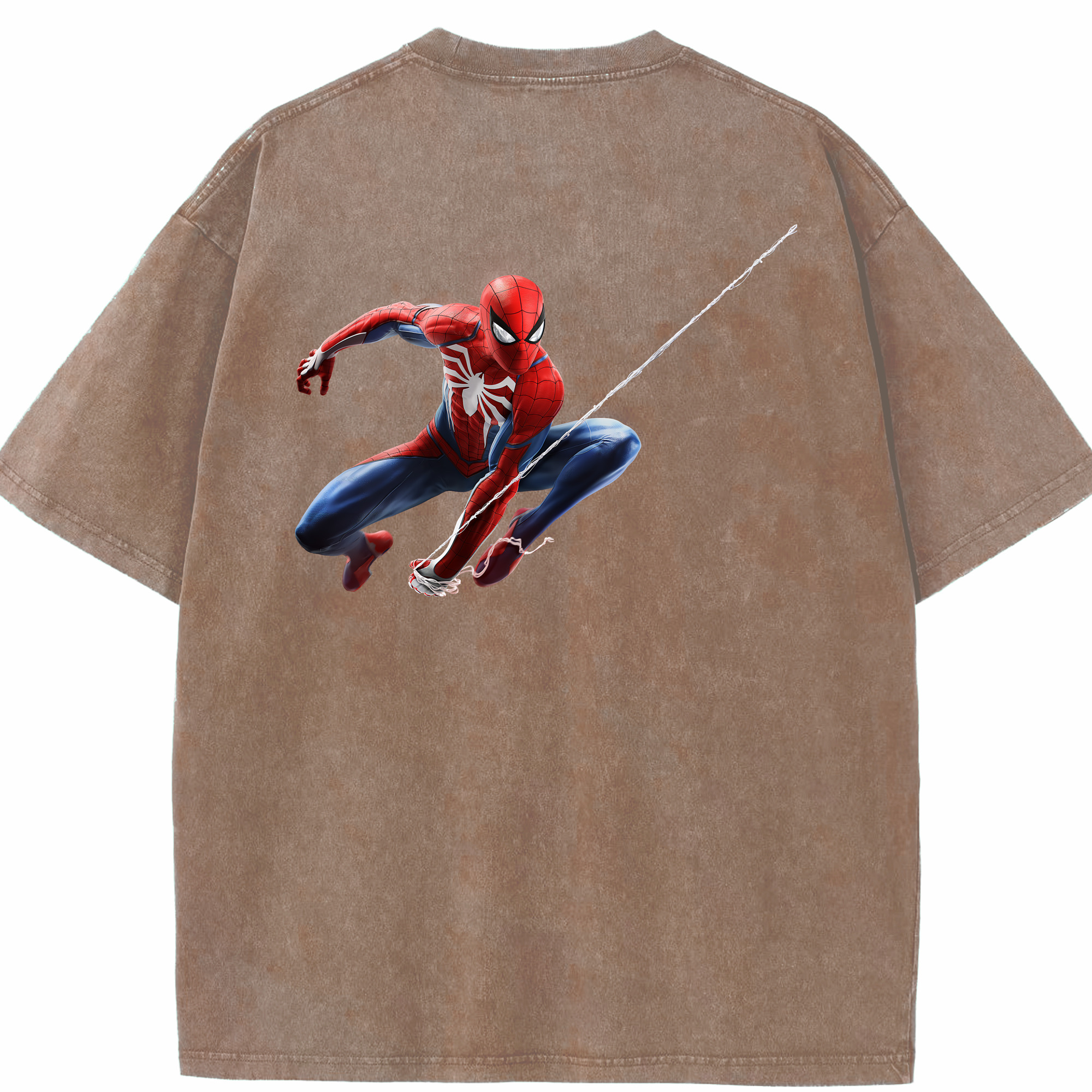 （画像用） Spider Man スパイダーマン 綿100% ヴィンテージ風 半袖Tシャツ（背面プリント）