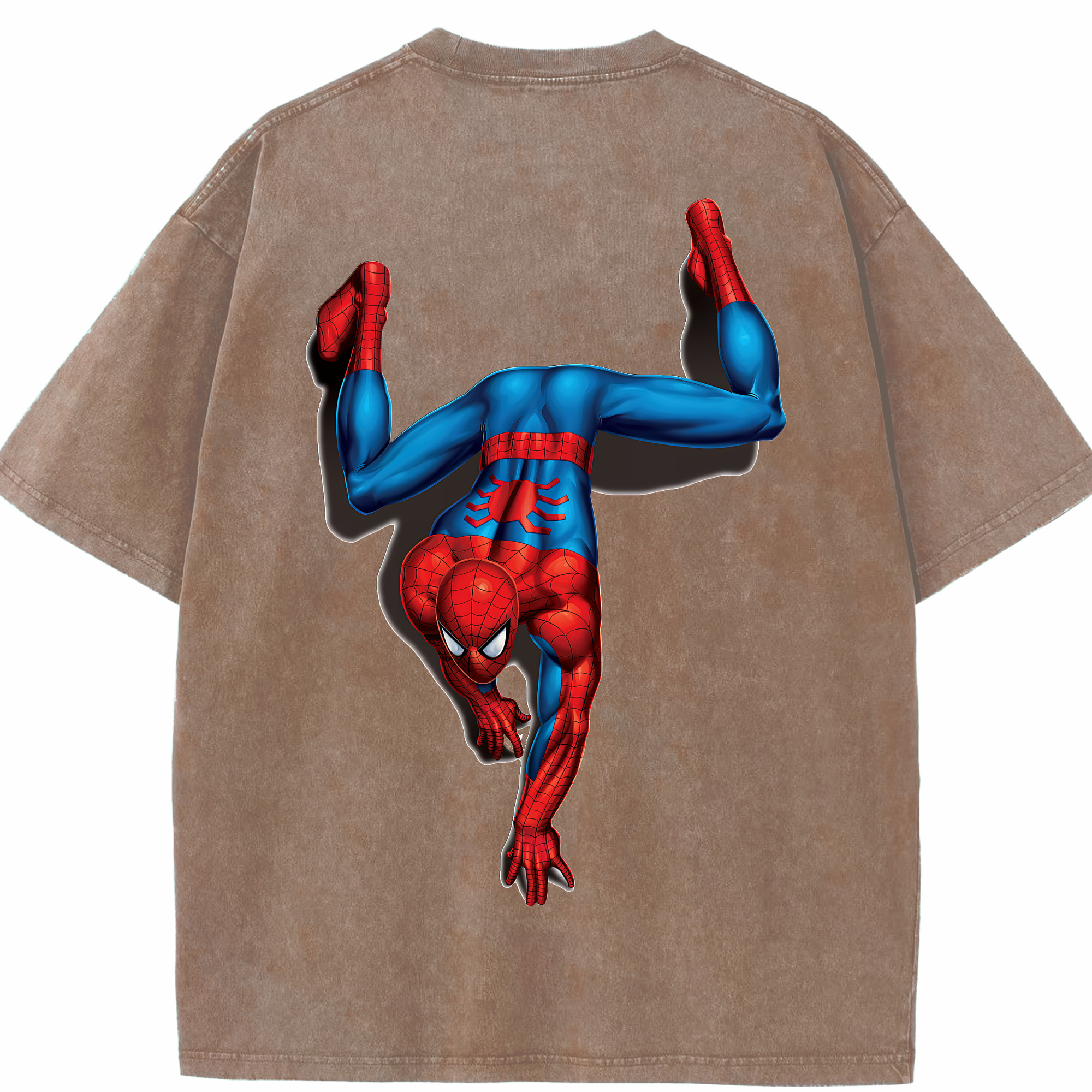 （画像用） Spider Man スパイダーマン 綿100% ヴィンテージ風 半袖Tシャツ（背面プリント）