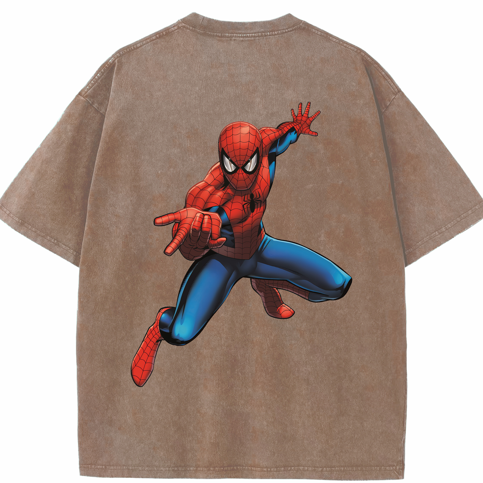 （画像用） Spider Man スパイダーマン 綿100% ヴィンテージ風 半袖Tシャツ（背面プリント）