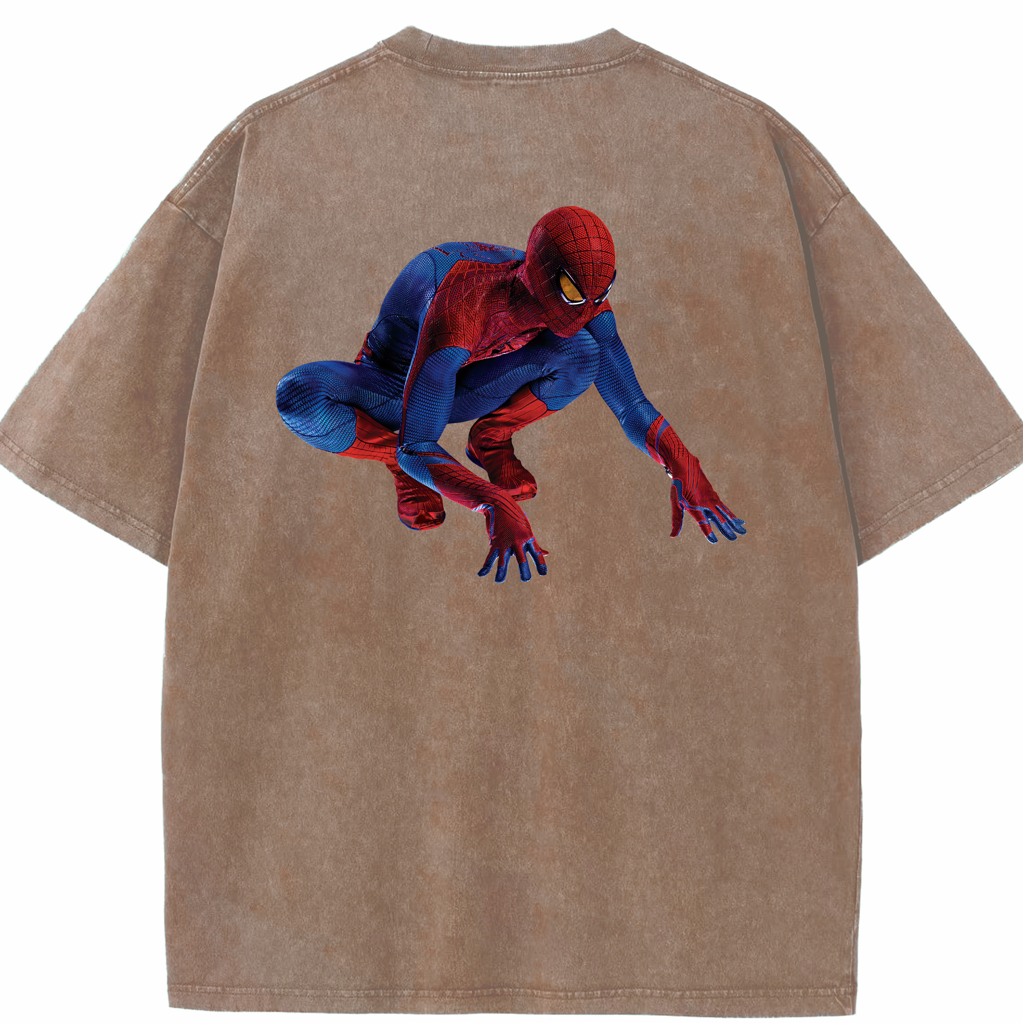 （画像用） Spider Man スパイダーマン 綿100% ヴィンテージ風 半袖Tシャツ（背面プリント）