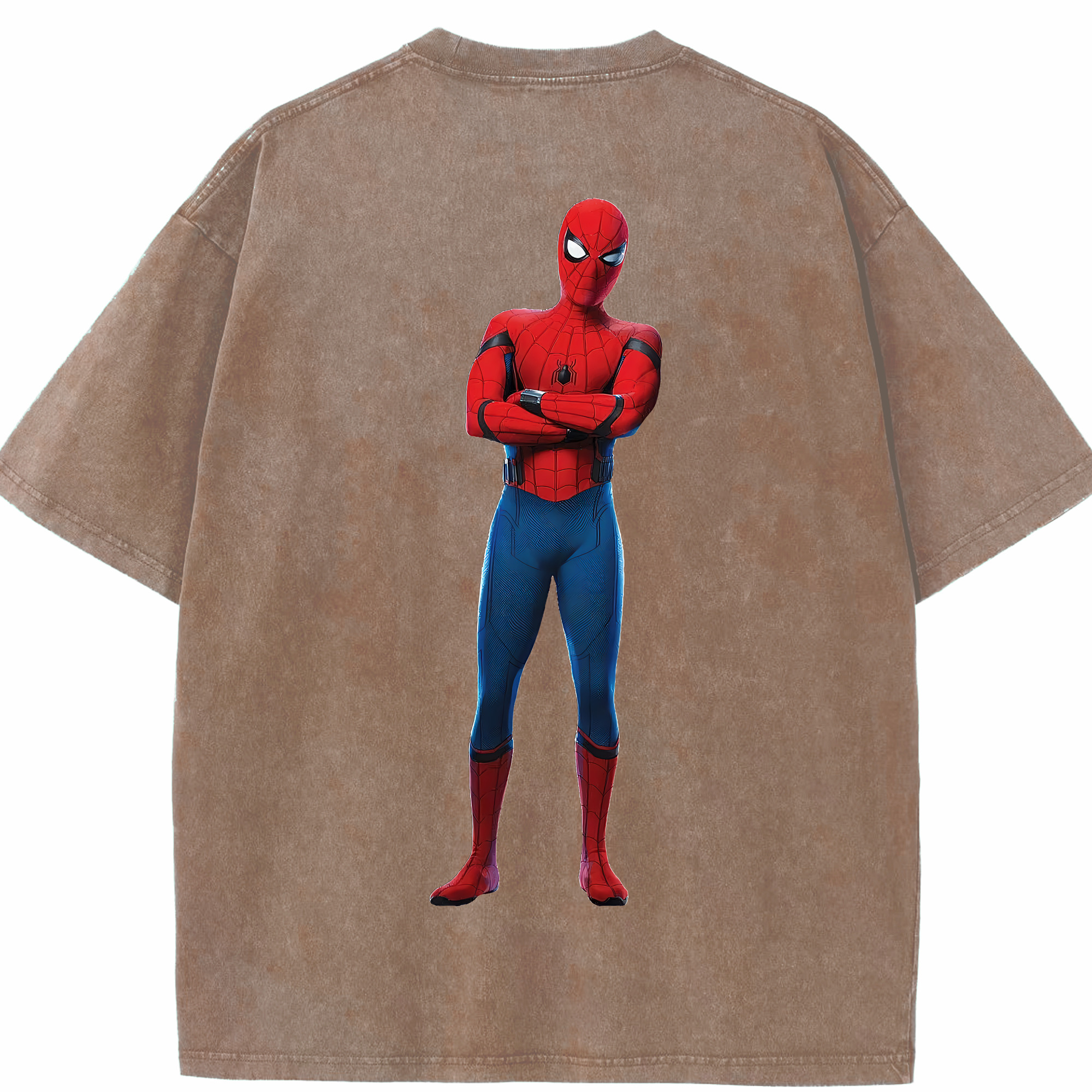 （画像用） Spider Man スパイダーマン 綿100% ヴィンテージ風 半袖Tシャツ（背面プリント）