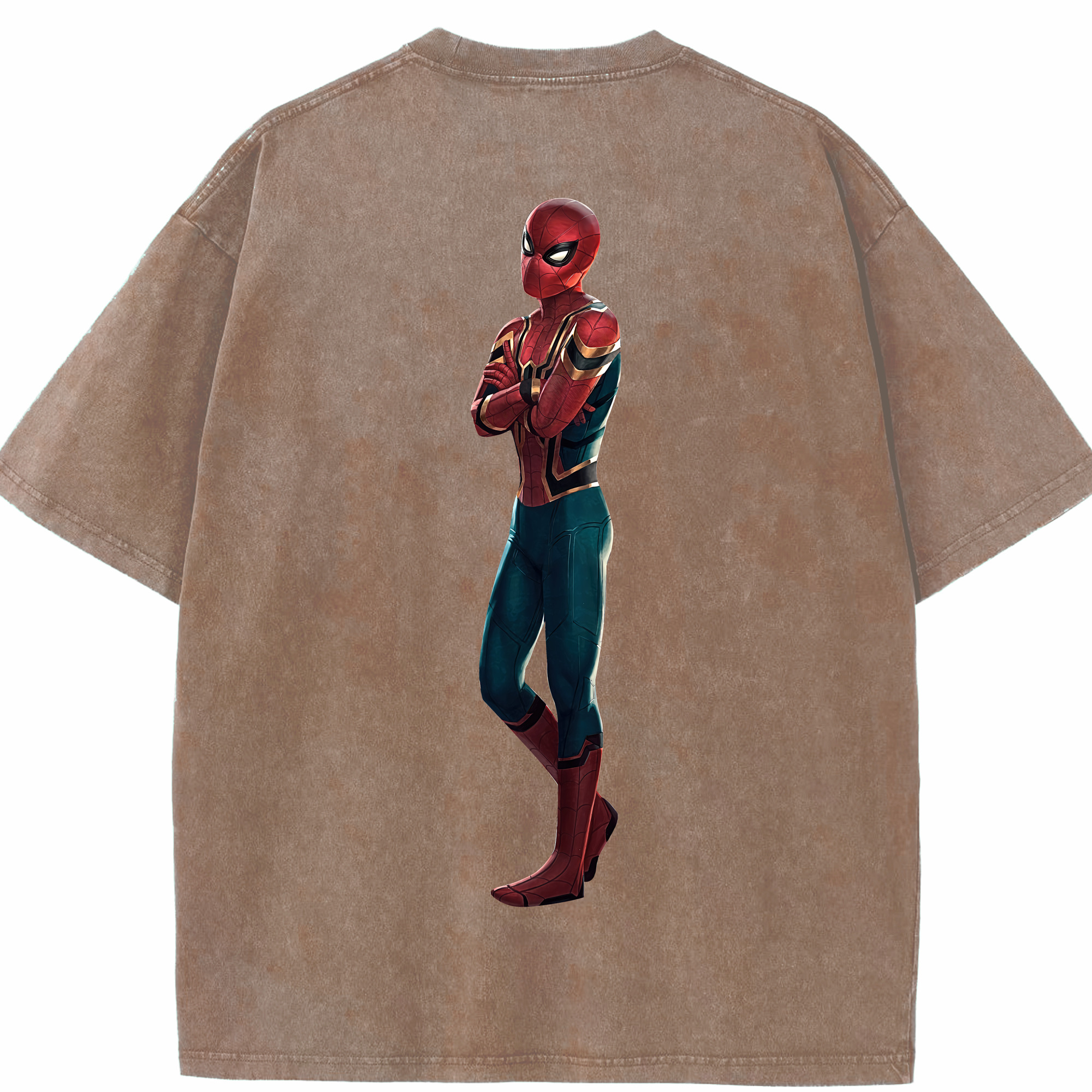 （画像用） Spider Man スパイダーマン 綿100% ヴィンテージ風 半袖Tシャツ（背面プリント）