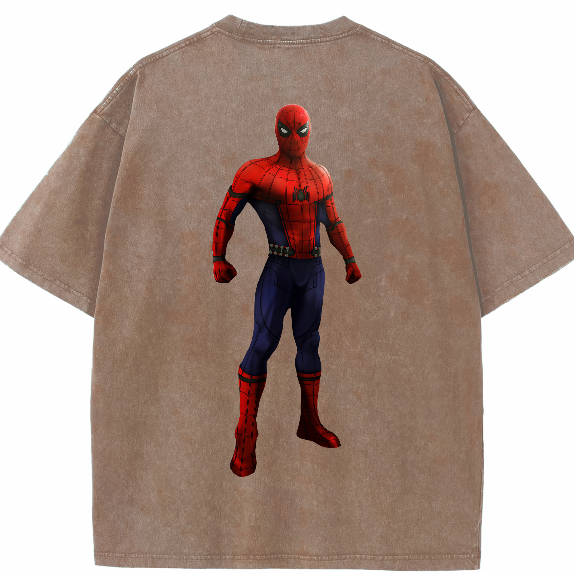 （画像用） Spider Man スパイダーマン 綿100% ヴィンテージ風 半袖Tシャツ（背面プリント）