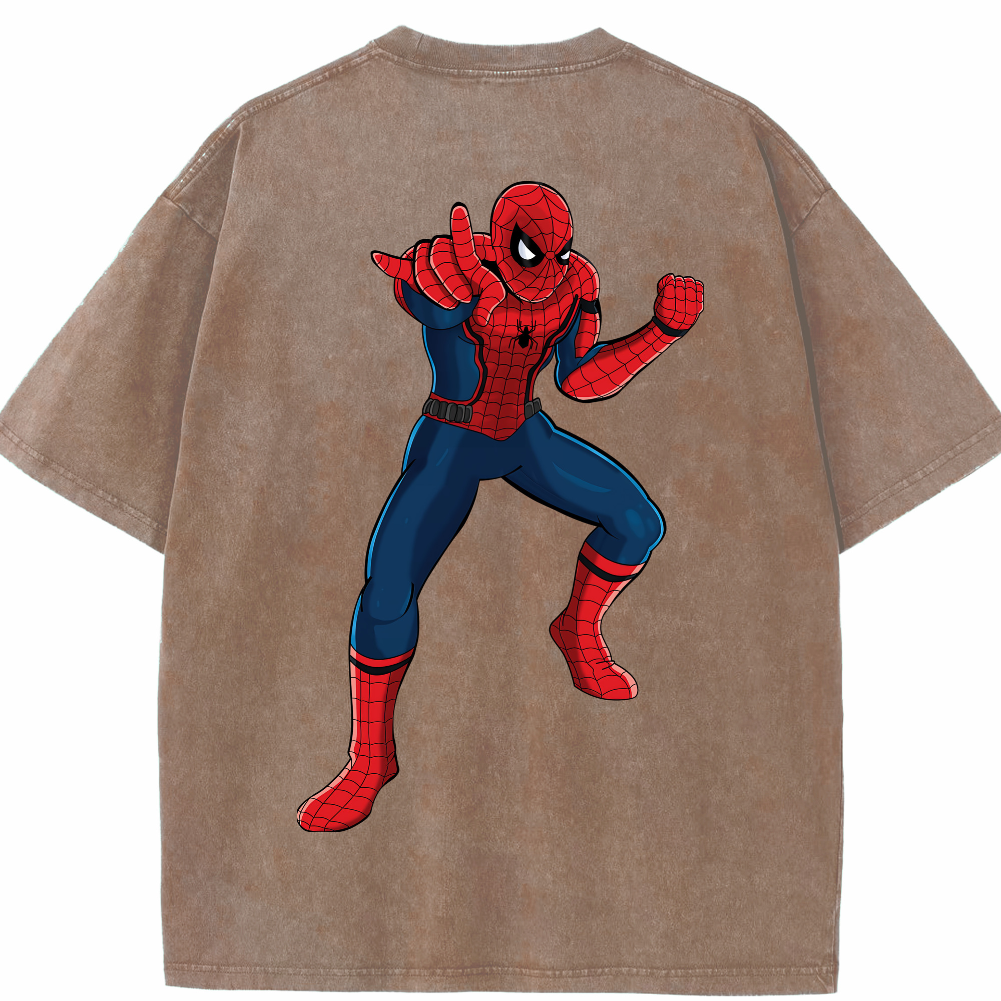 （画像用） Spider Man スパイダーマン 綿100% ヴィンテージ風 半袖Tシャツ（背面プリント）