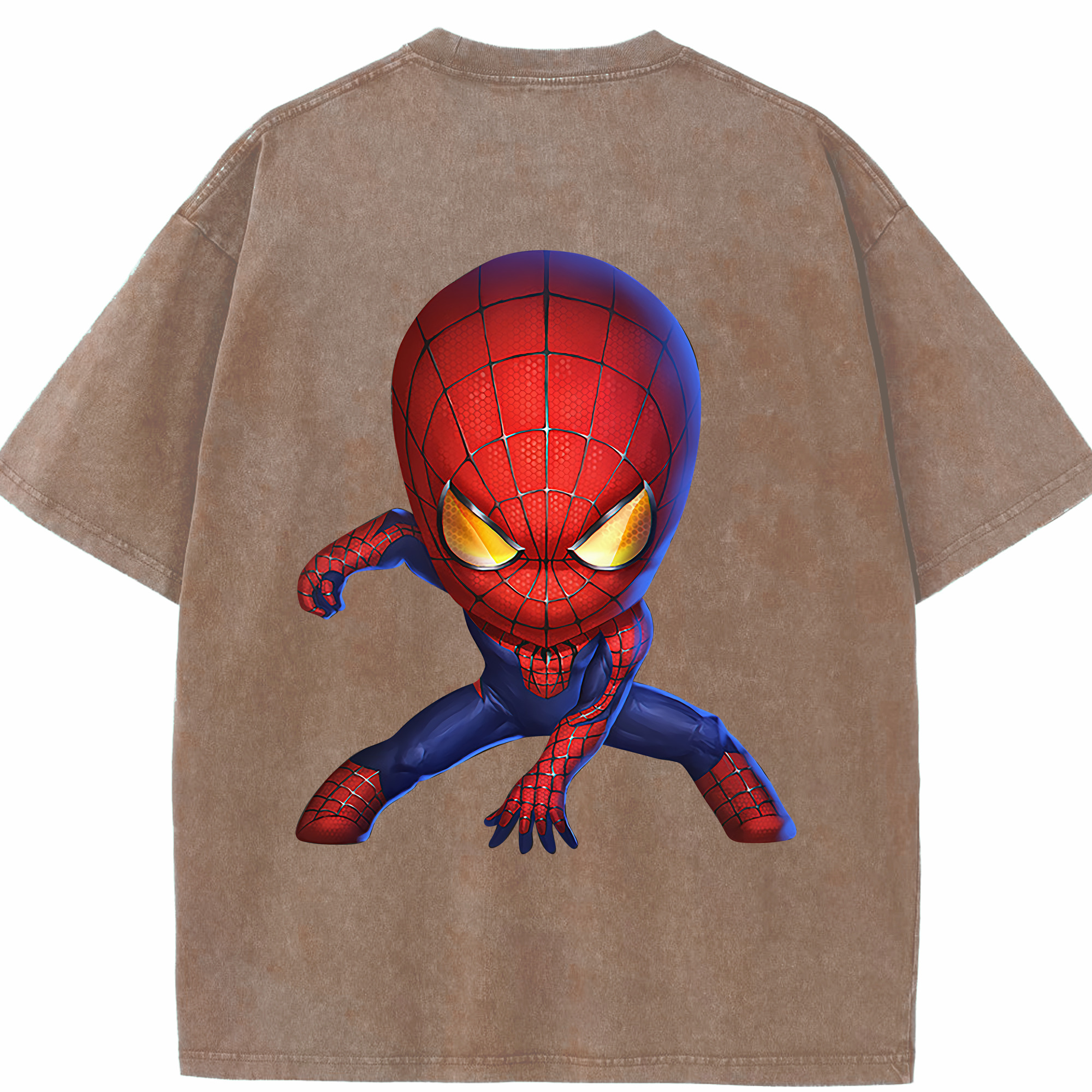 （画像用） Spider Man スパイダーマン 綿100% ヴィンテージ風 半袖Tシャツ（背面プリント）