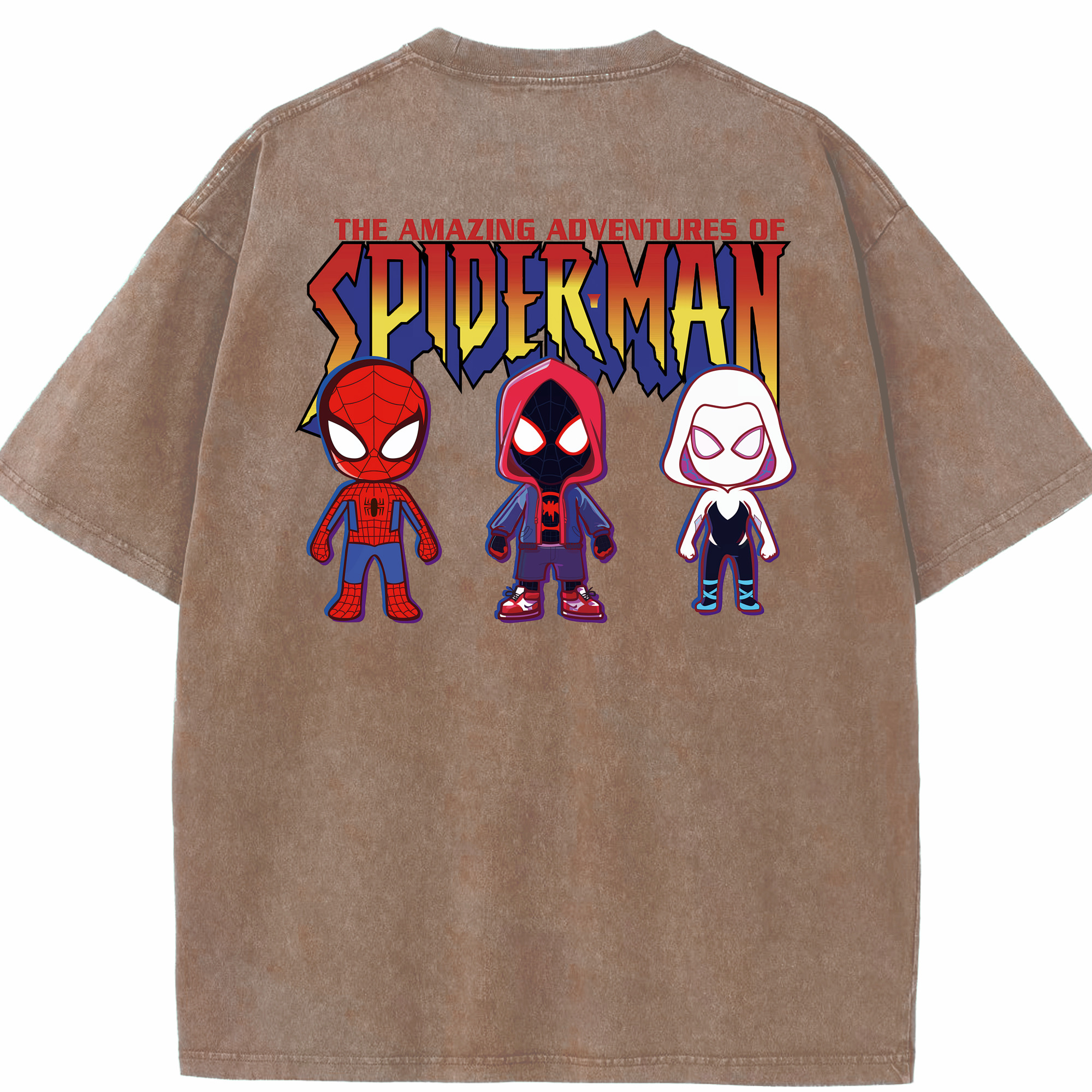（画像用） Spider Man スパイダーマン 綿100% ヴィンテージ風 半袖Tシャツ（背面プリント）