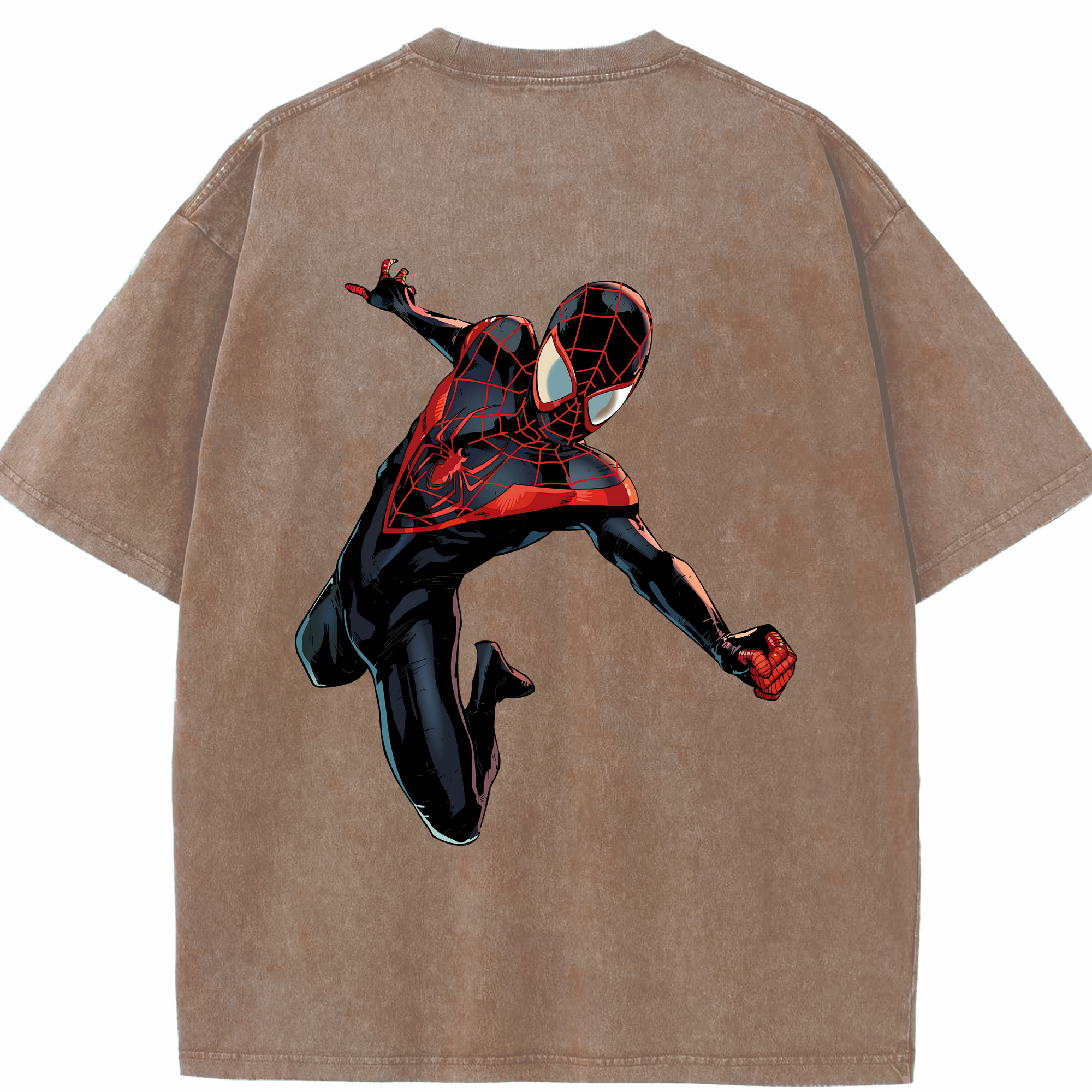 （画像用） Spider Man スパイダーマン 綿100% ヴィンテージ風 半袖Tシャツ（背面プリント）