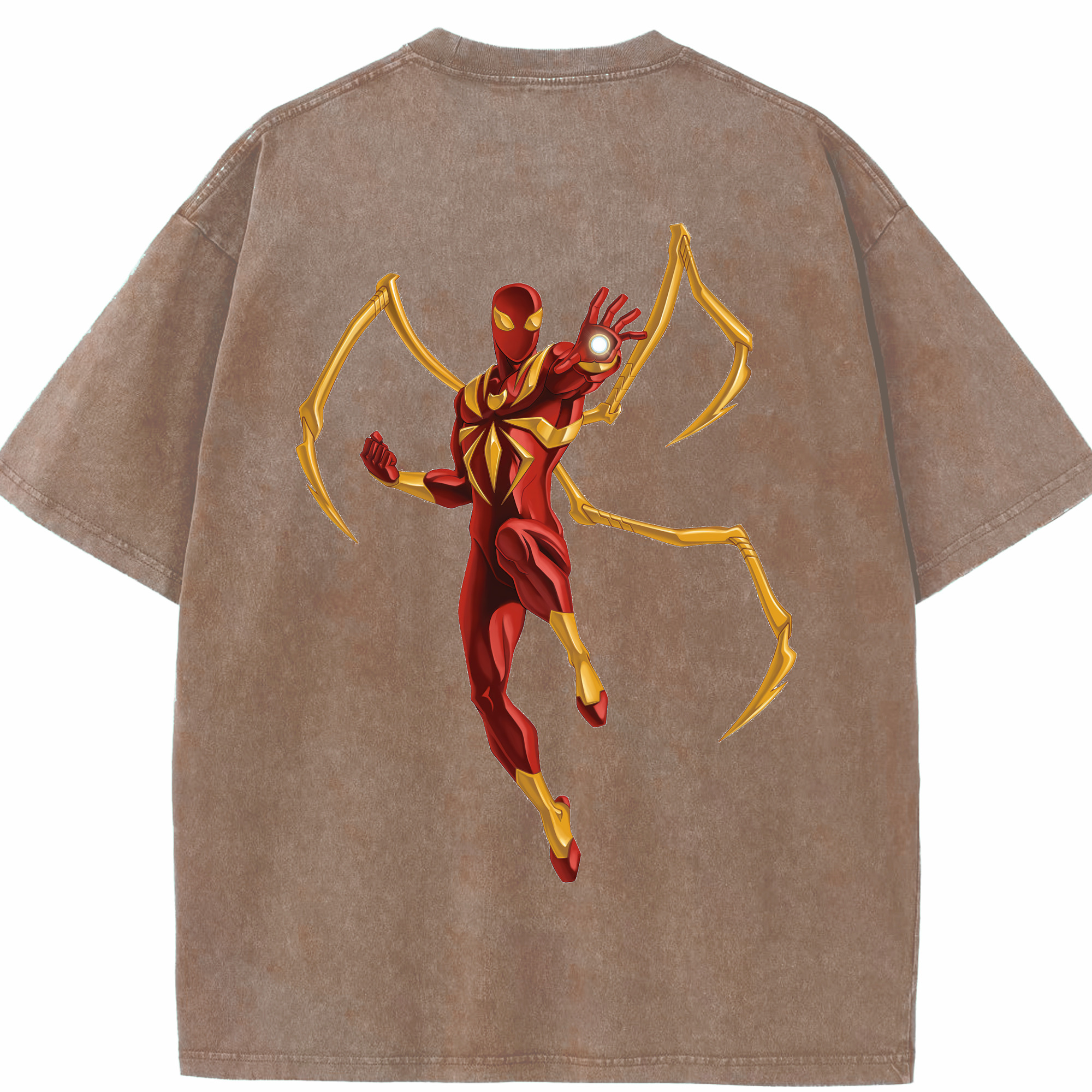 （画像用） Spider Man スパイダーマン 綿100% ヴィンテージ風 半袖Tシャツ（背面プリント）