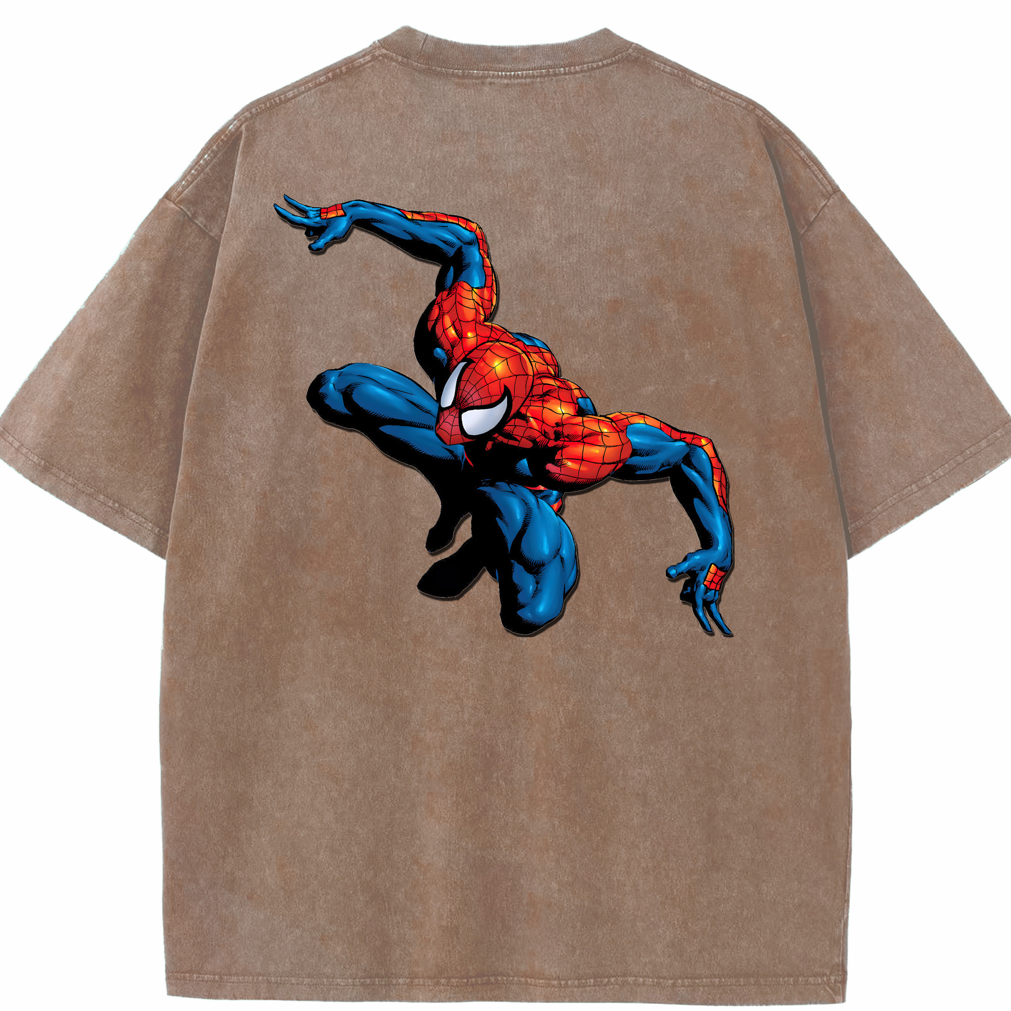 （画像用） Spider Man スパイダーマン 綿100% ヴィンテージ風 半袖Tシャツ（背面プリント）