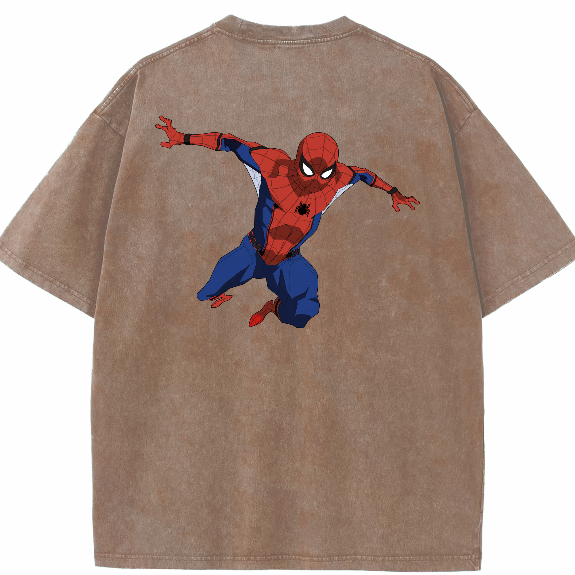（画像用） Spider Man スパイダーマン 綿100% ヴィンテージ風 半袖Tシャツ（背面プリント）
