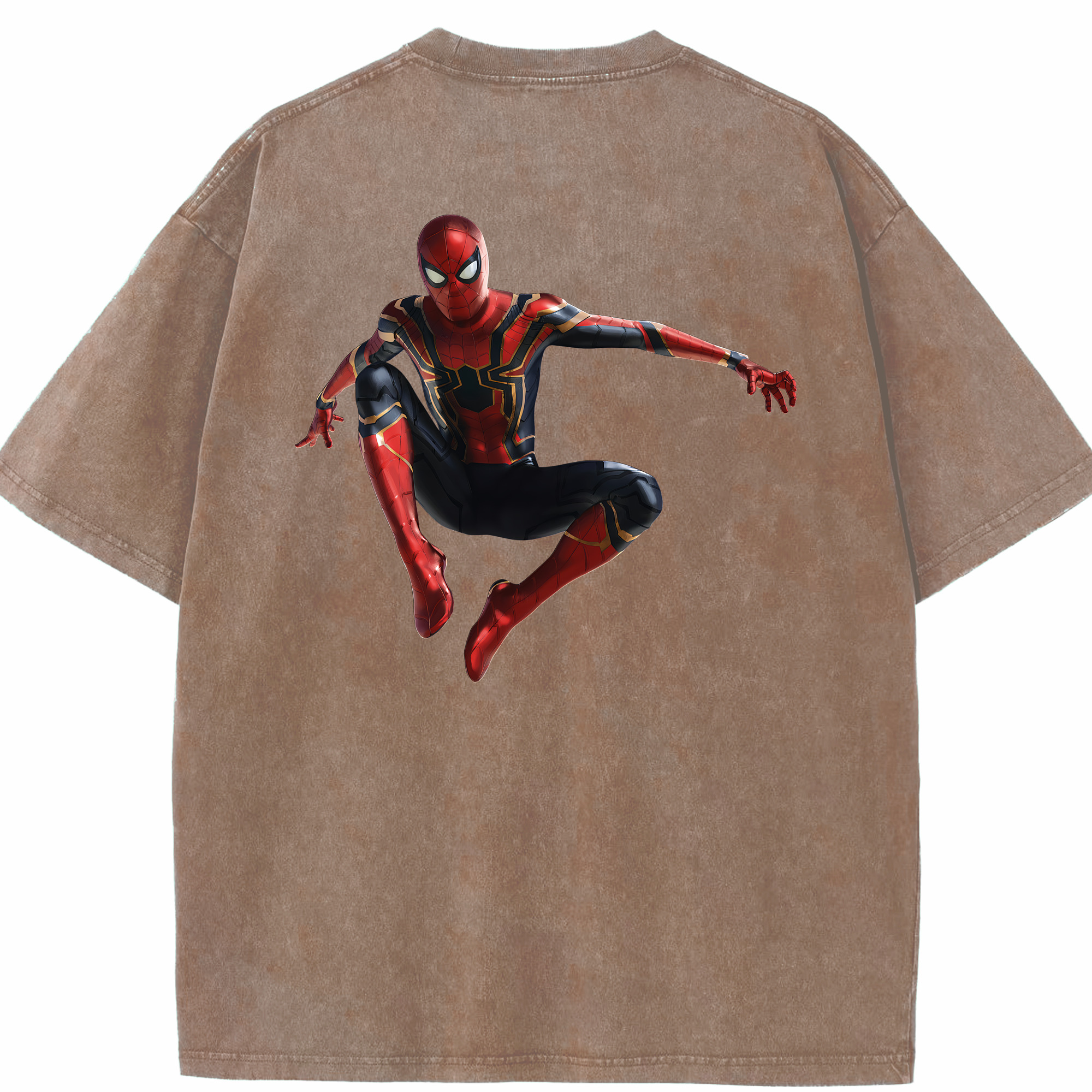 （画像用） Spider Man スパイダーマン 綿100% ヴィンテージ風 半袖Tシャツ（背面プリント）