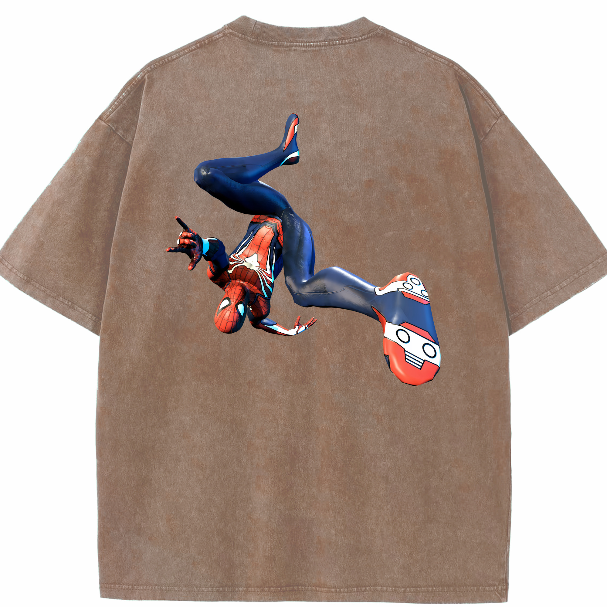 （画像用） Spider Man スパイダーマン 綿100% ヴィンテージ風 半袖Tシャツ（背面プリント）